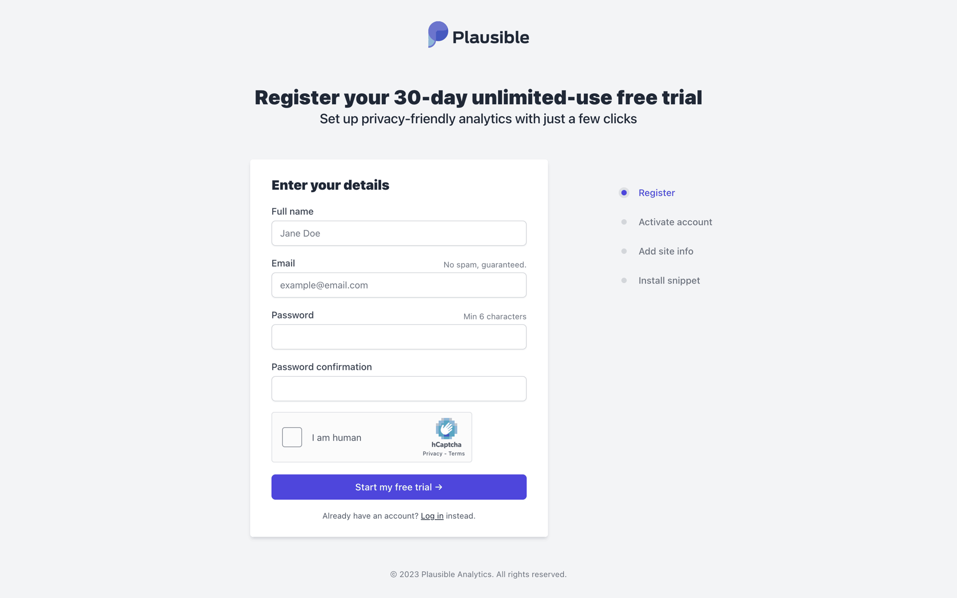 Plausible Analytics Web Business interface screenshot 5