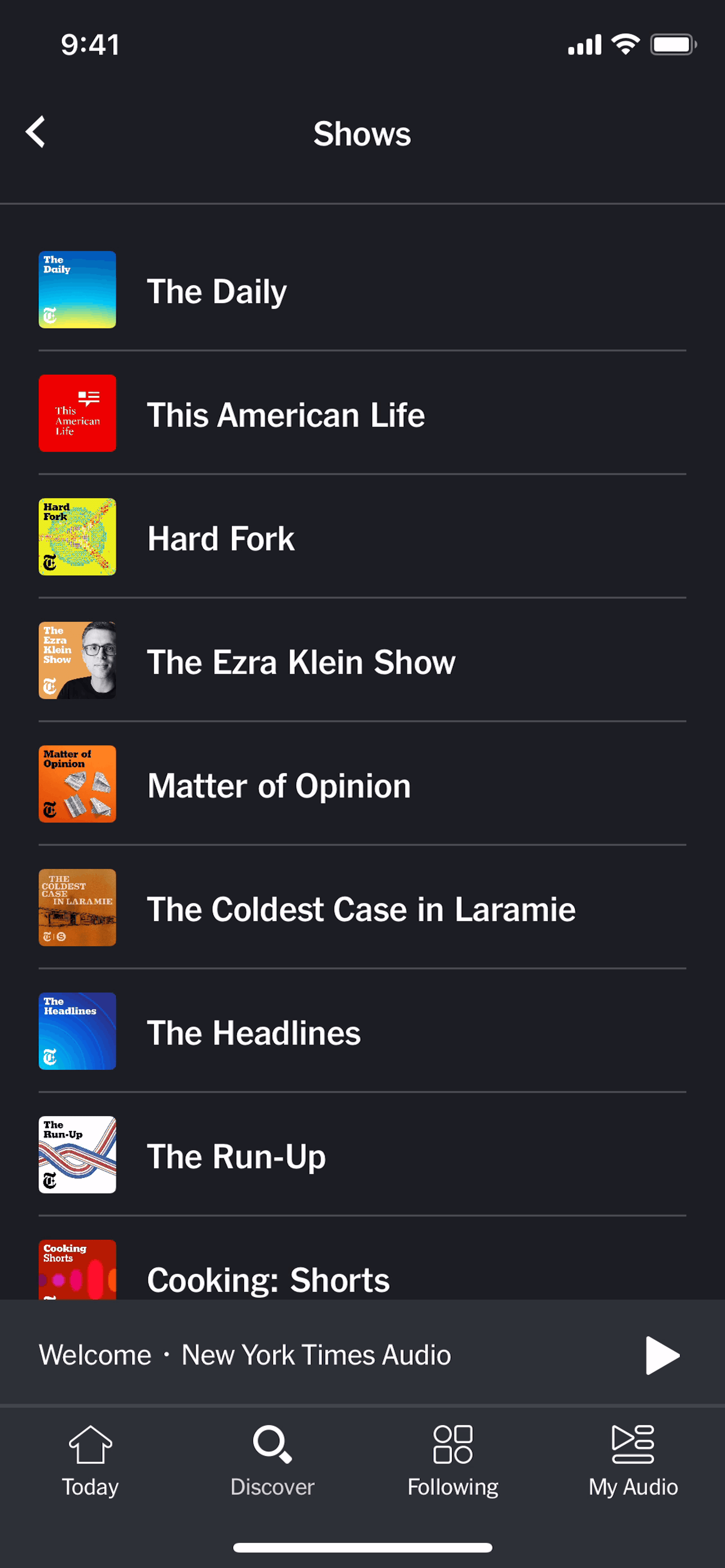 NYT Audio iOS Music & Audio interface screenshot 17