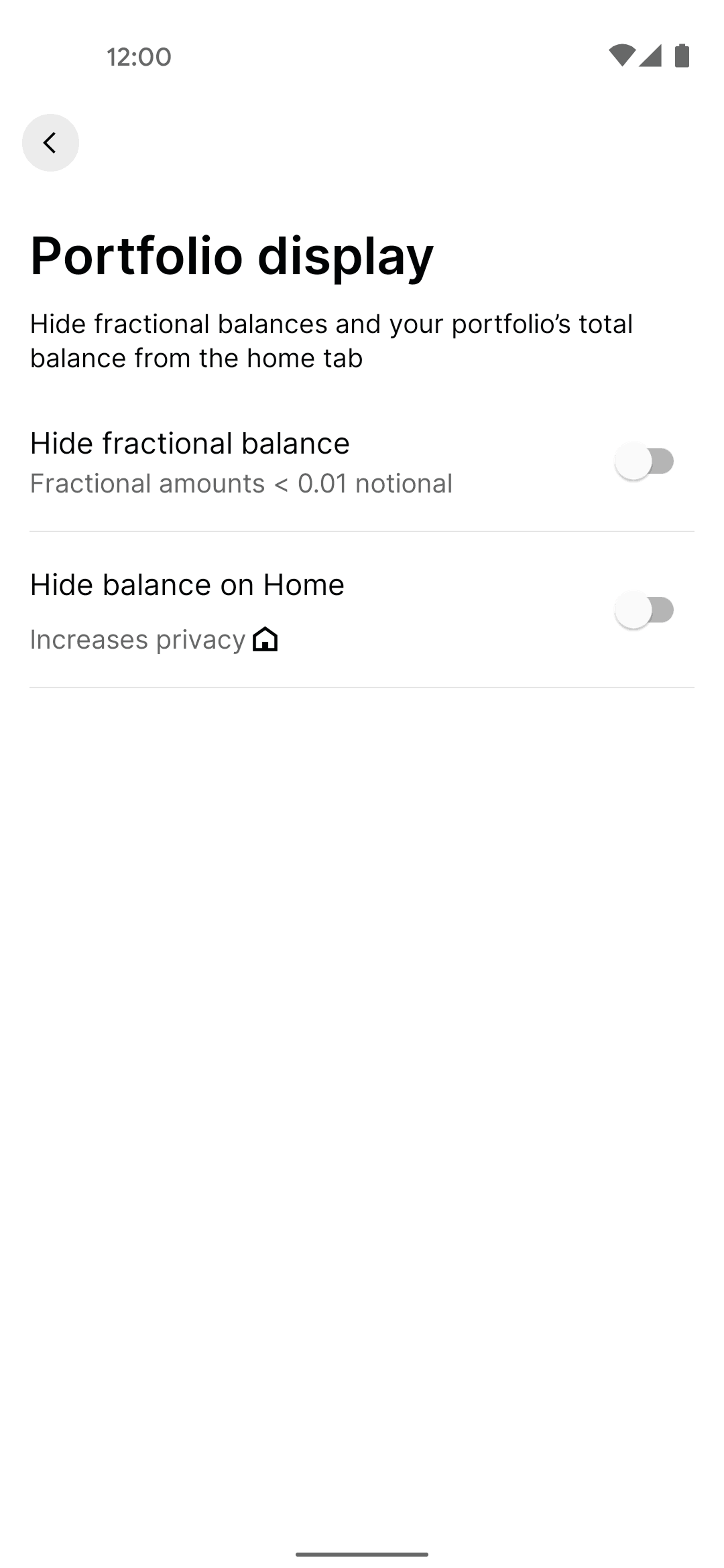 Gemini Android Finance interface screenshot 4
