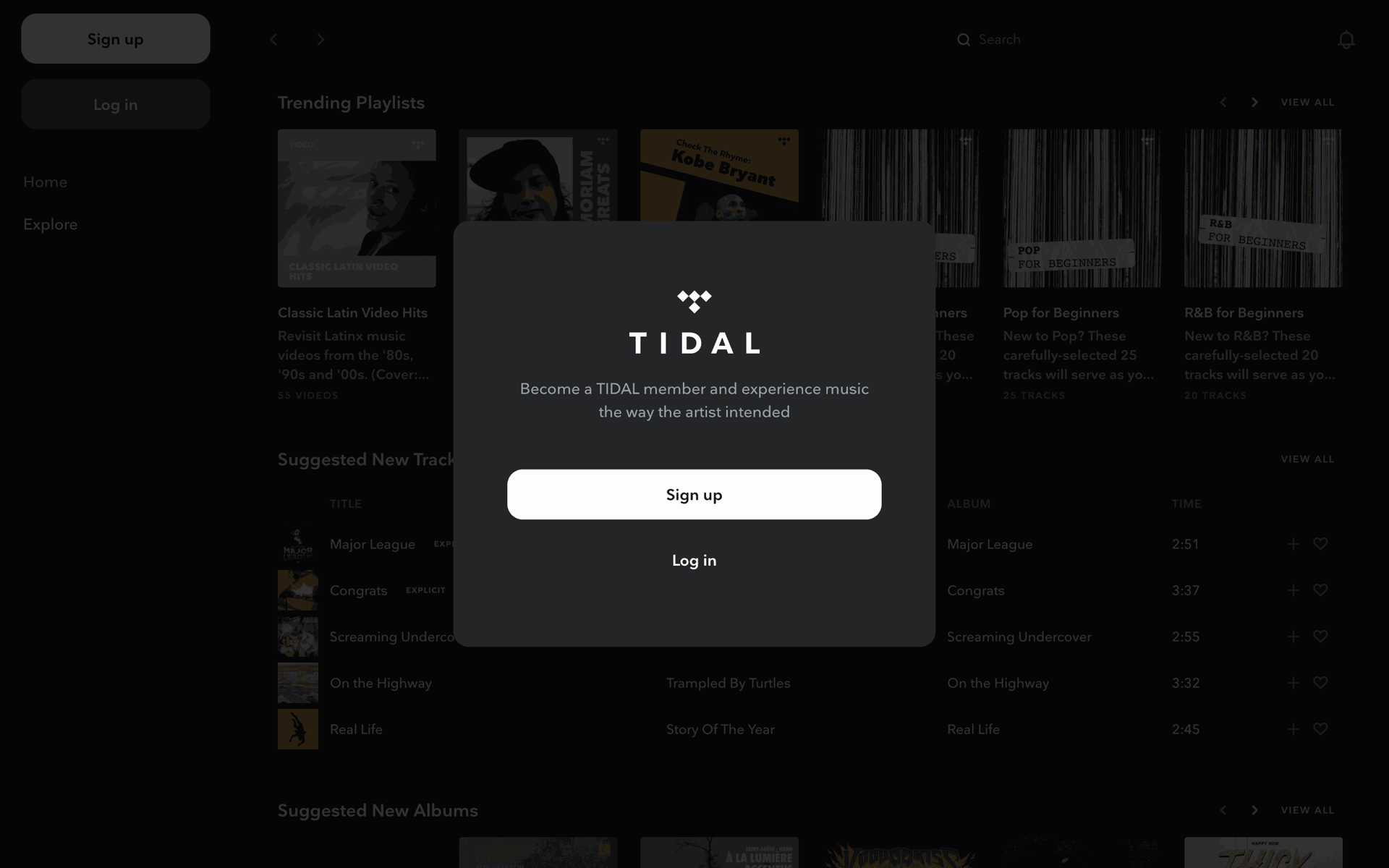TIDAL Web Music & Audio interface screenshot 19