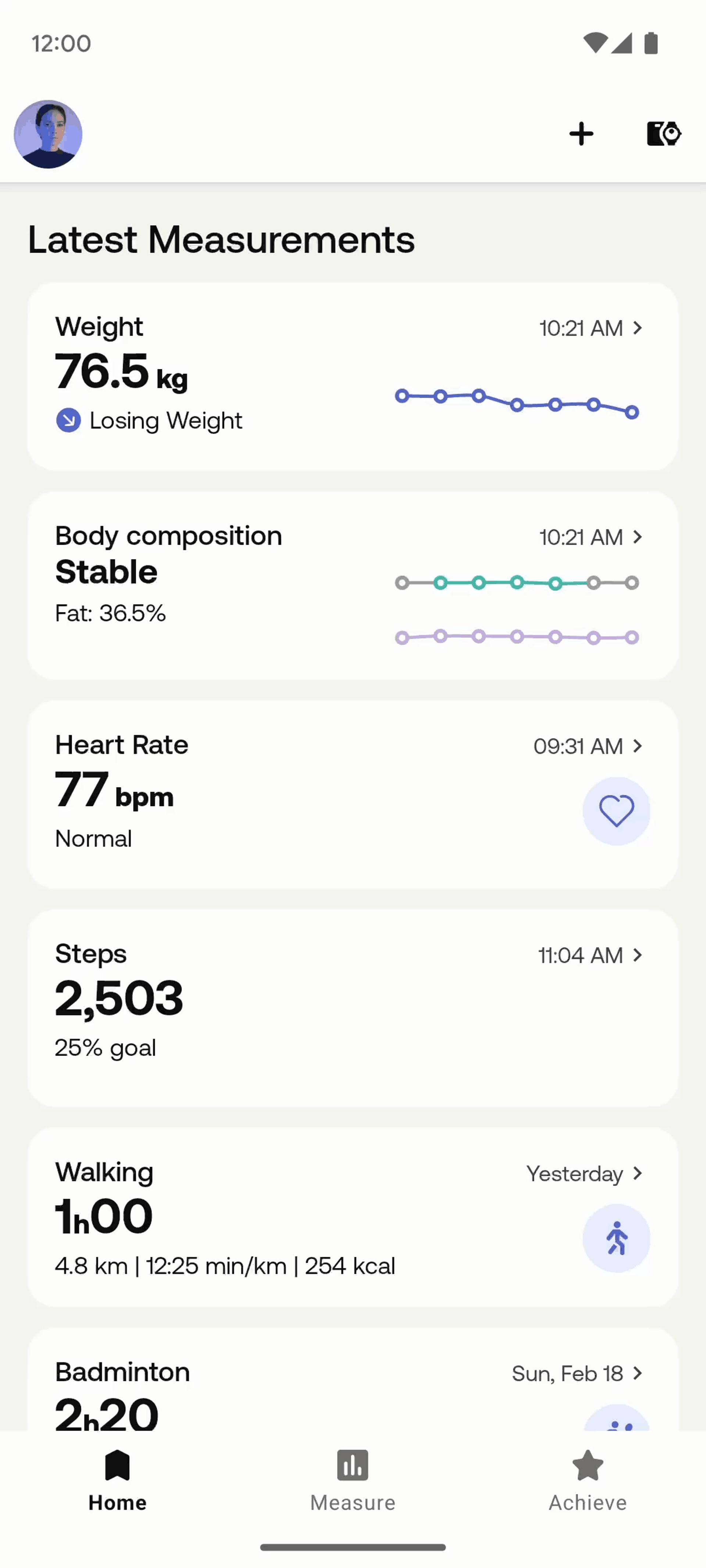 Withings Health Mate Android Health & Fitness interface screenshot 11