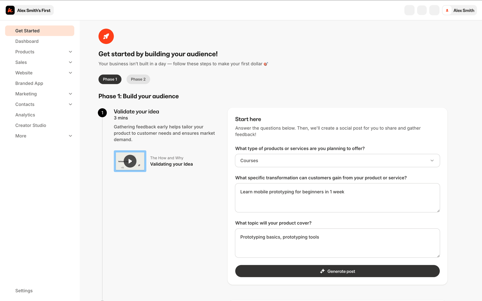 Kajabi Web Business interface screenshot 18