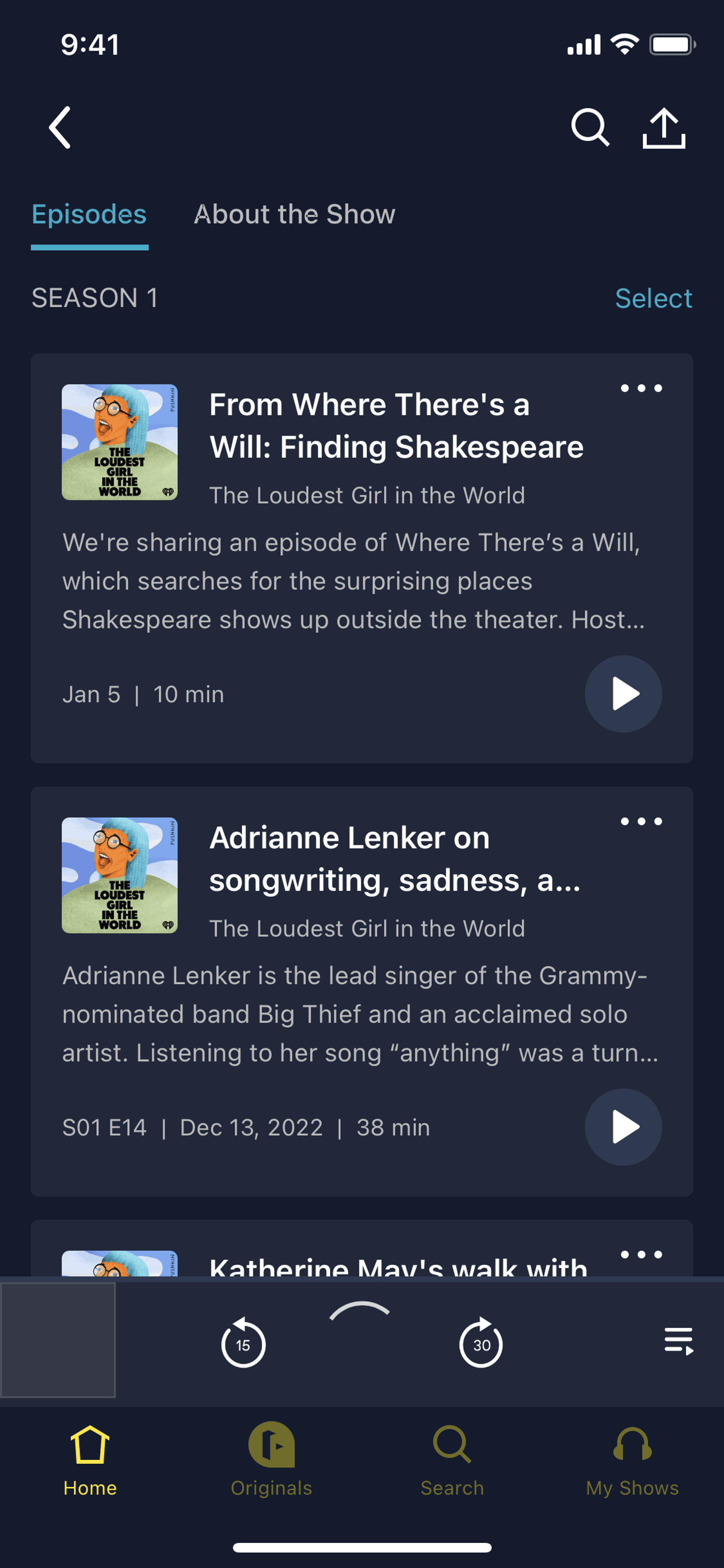 Luminary iOS Entertainment interface screenshot 2