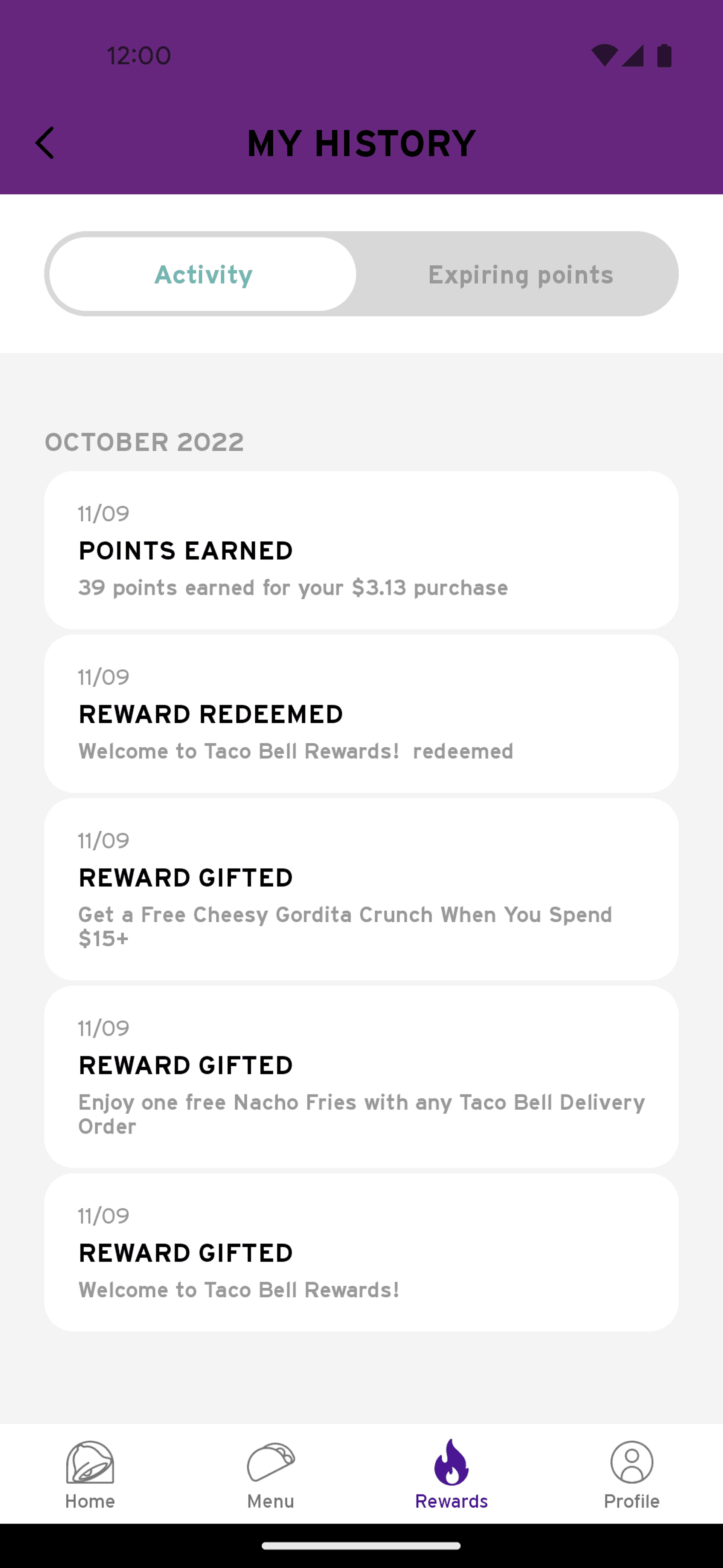 Taco Bell Android Food & Drink interface screenshot 13