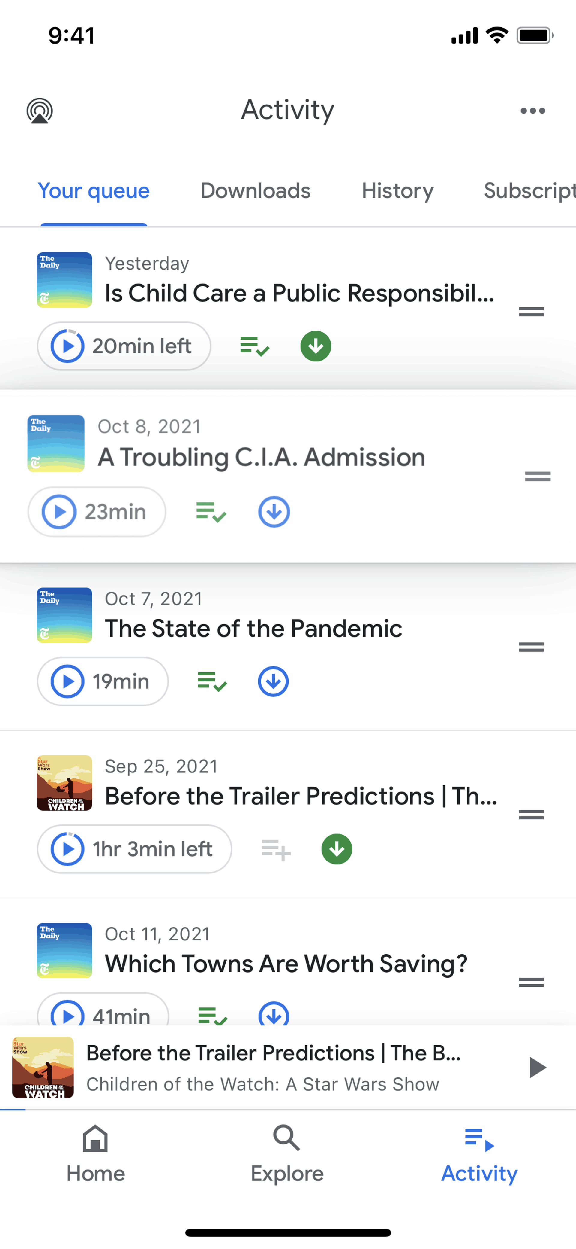Google Podcasts iOS Entertainment interface screenshot 13