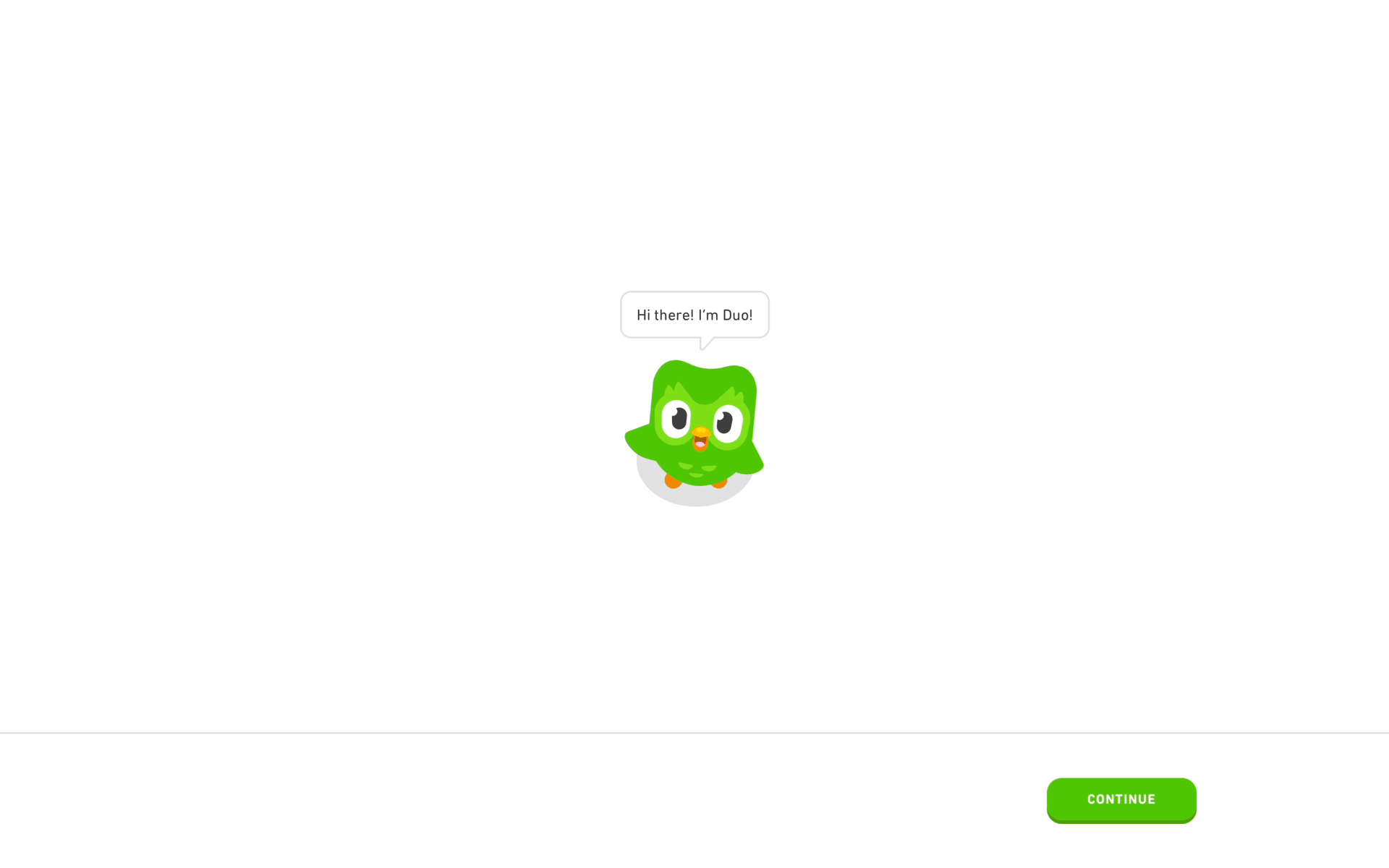 Onboarding on Duolingo (web) screen 4