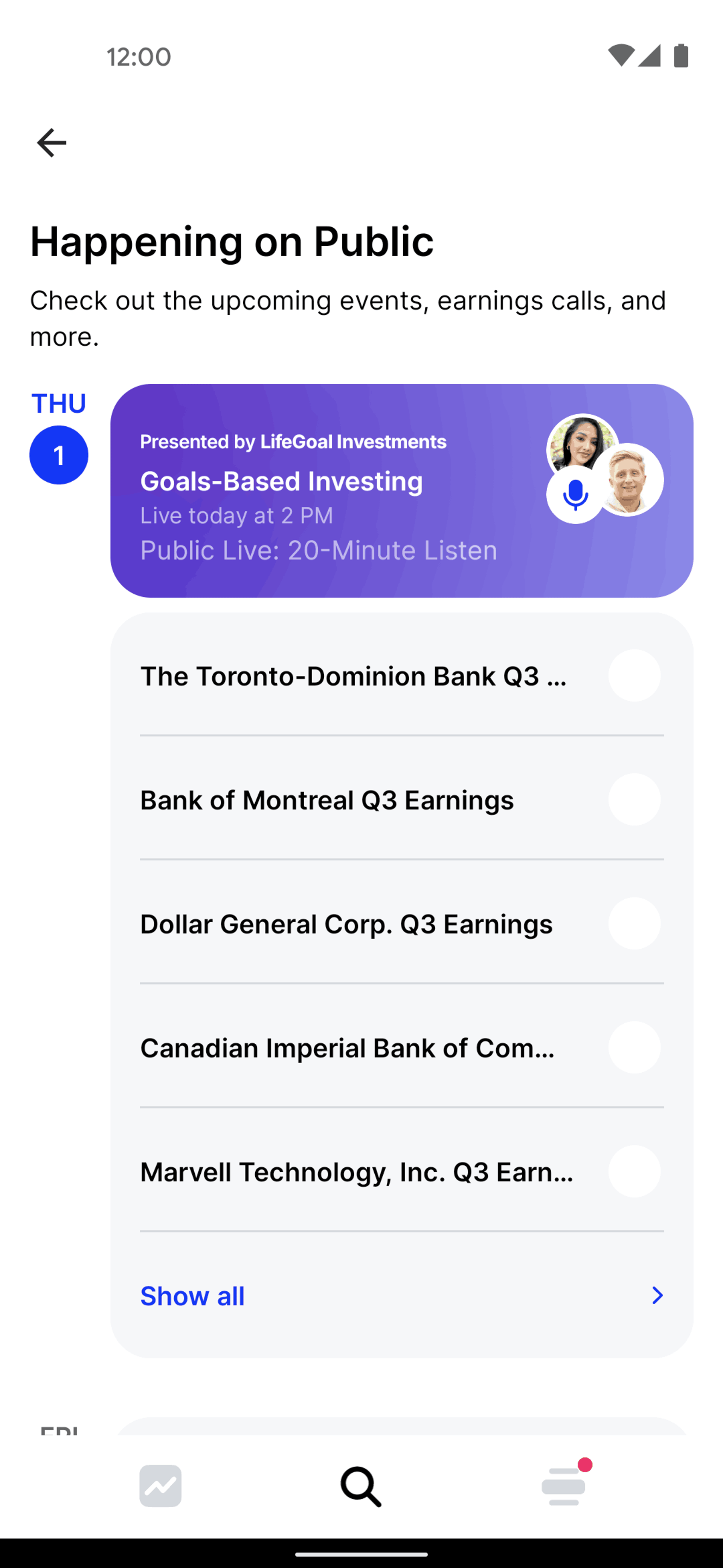 Public Android Finance interface screenshot 3