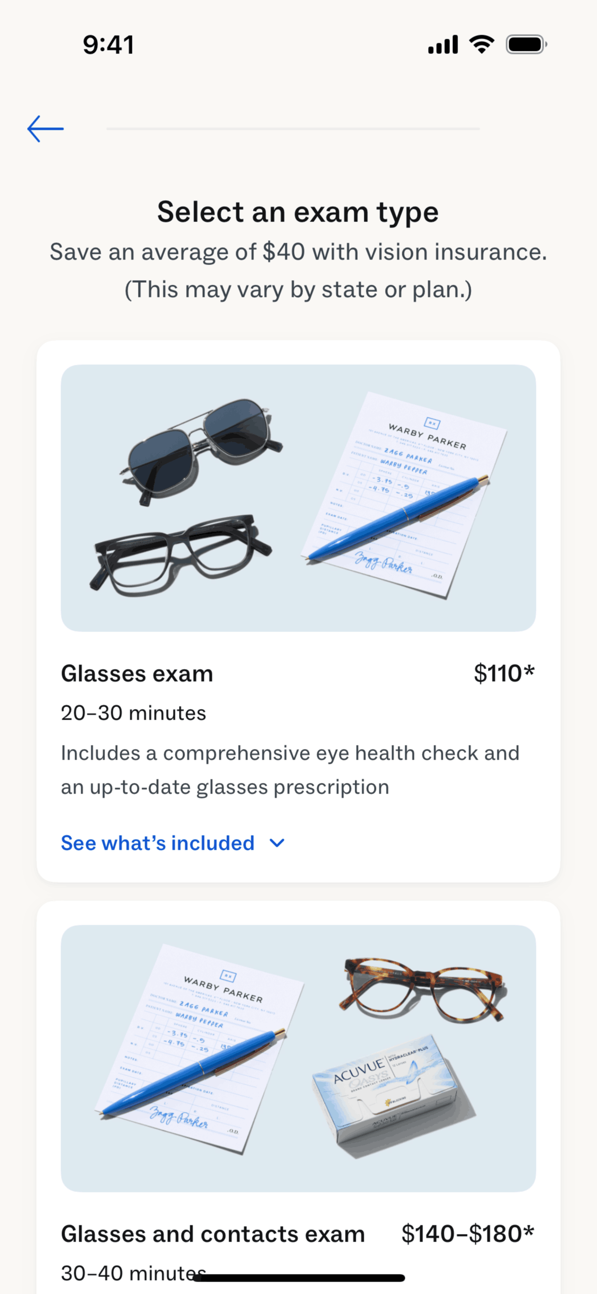 Warby Parker iOS Shopping interface screenshot 12