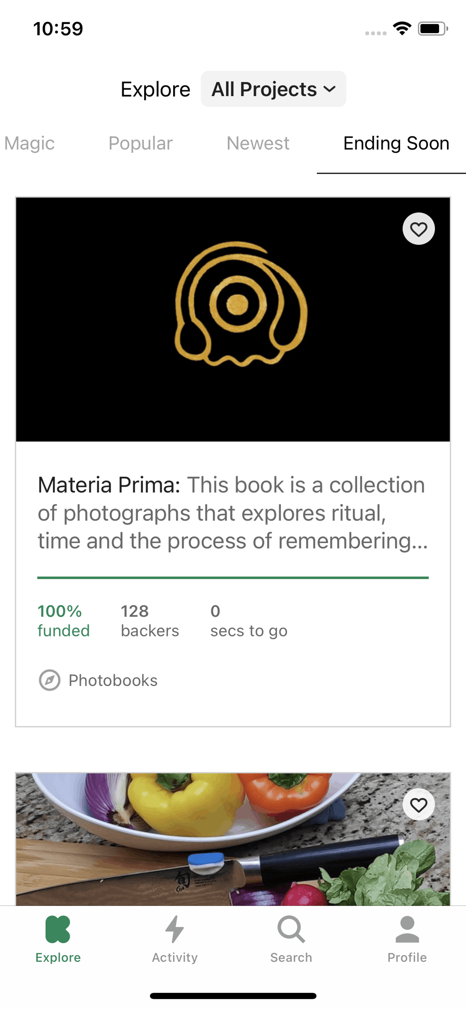 Kickstarter iOS Social Networking interface screenshot 9