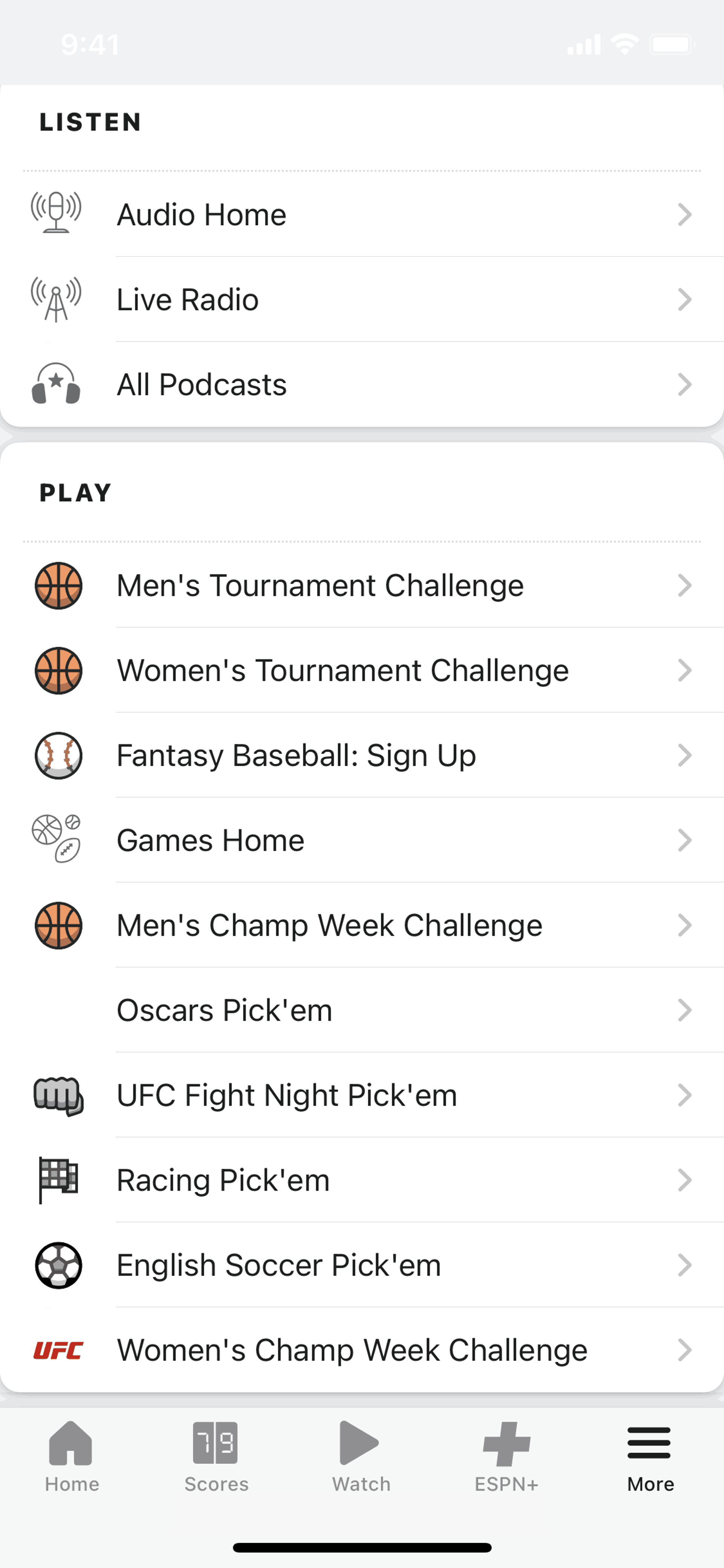 ESPN iOS Sports interface screenshot 24