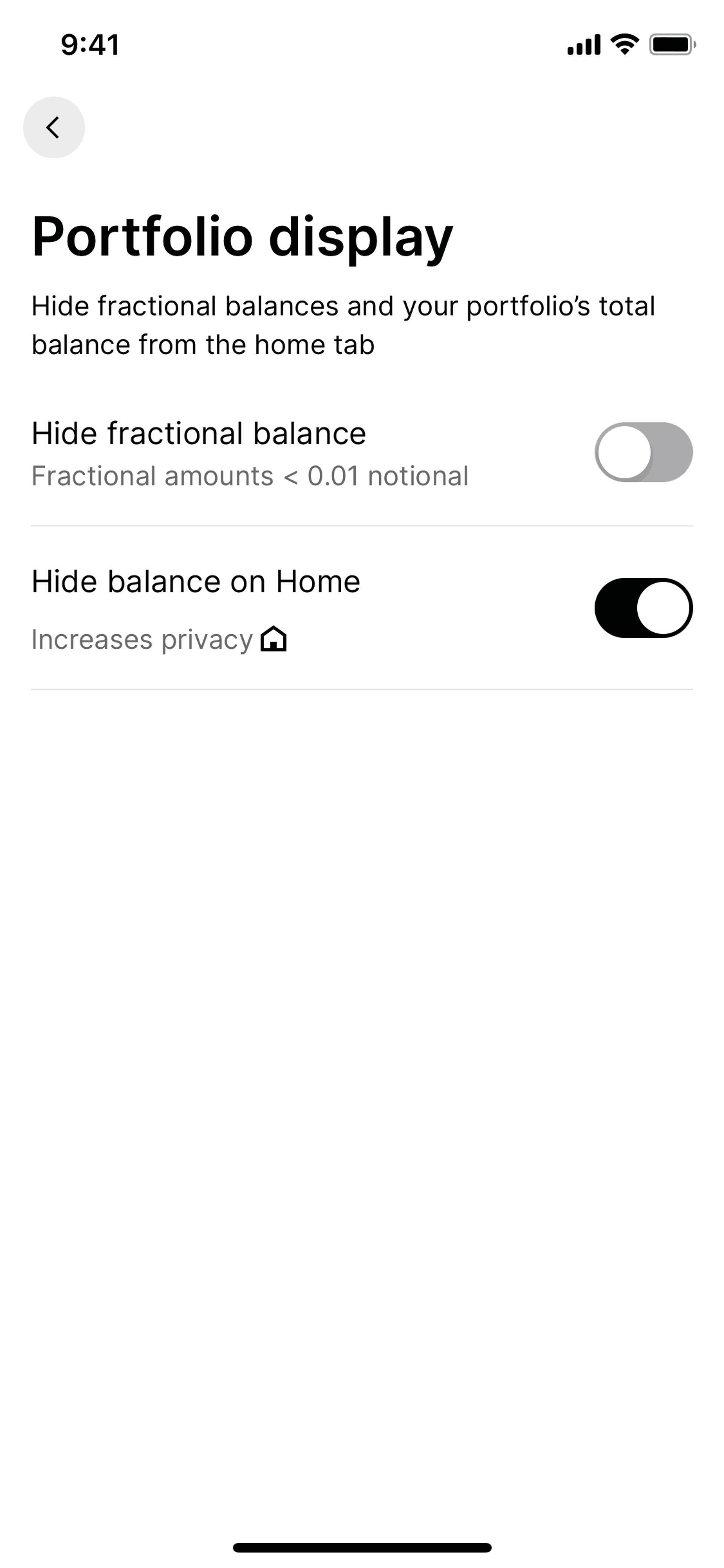 Gemini iOS Finance interface screenshot 18