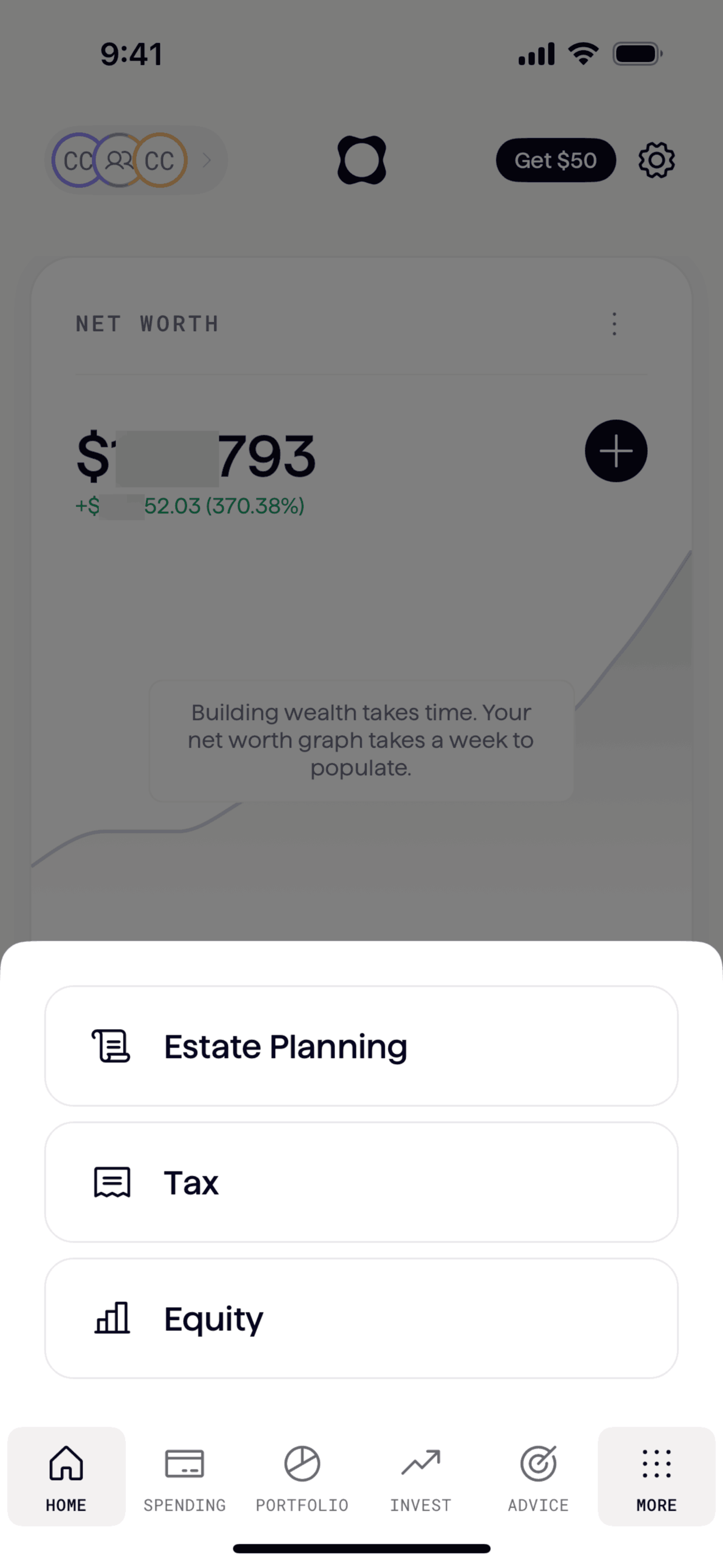 Origin iOS Finance interface screenshot 2