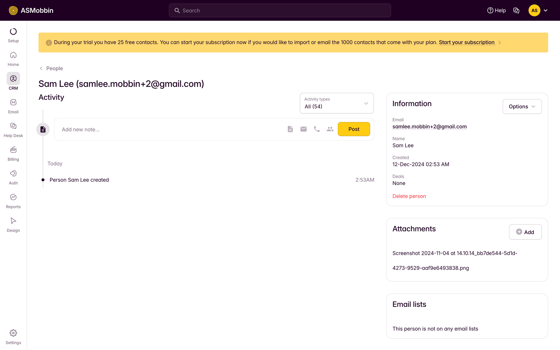 Outseta Web Business interface screenshot 11