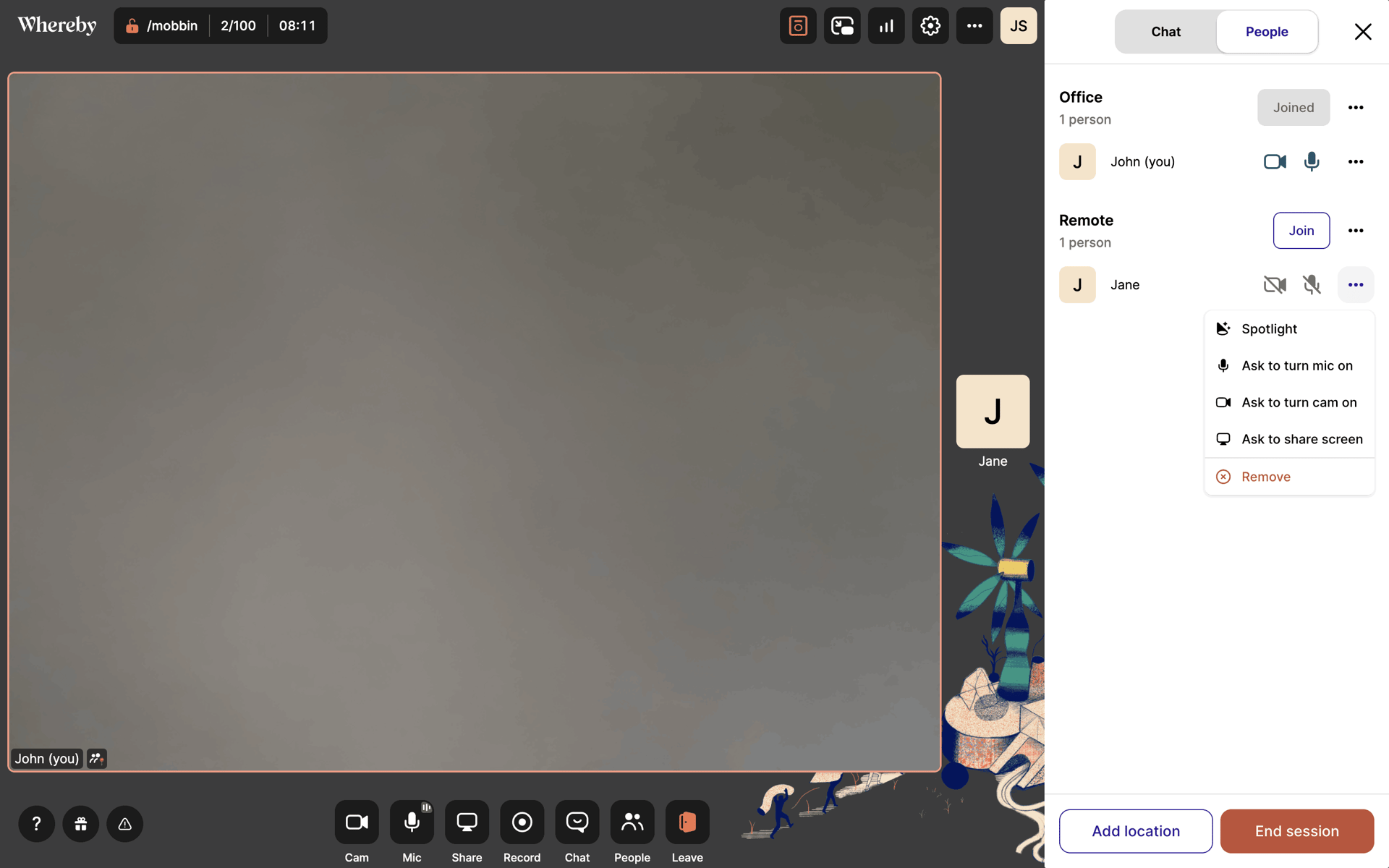 Whereby Web Business interface screenshot 10