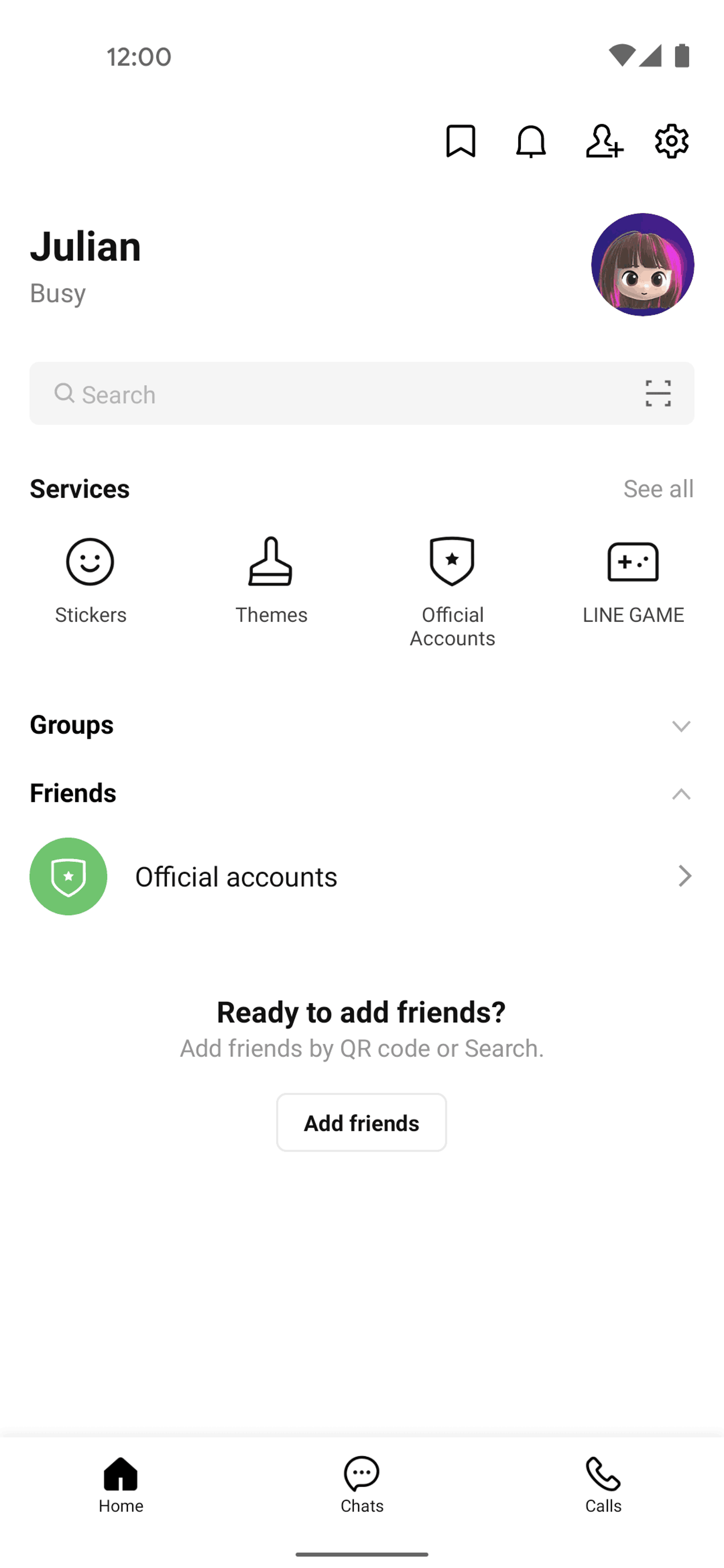 LINE Android Social Networking interface screenshot 3