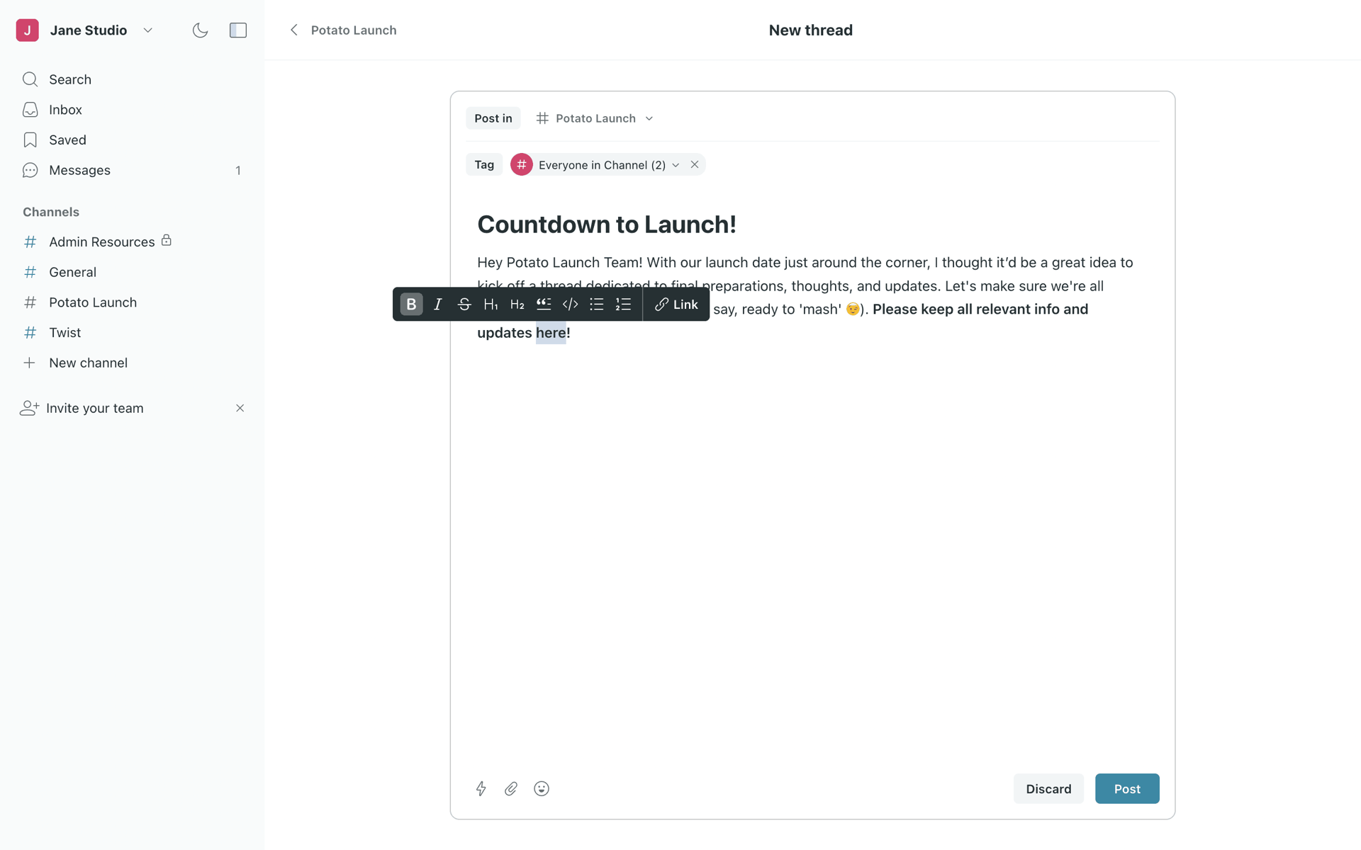 Twist Web Business interface screenshot 6