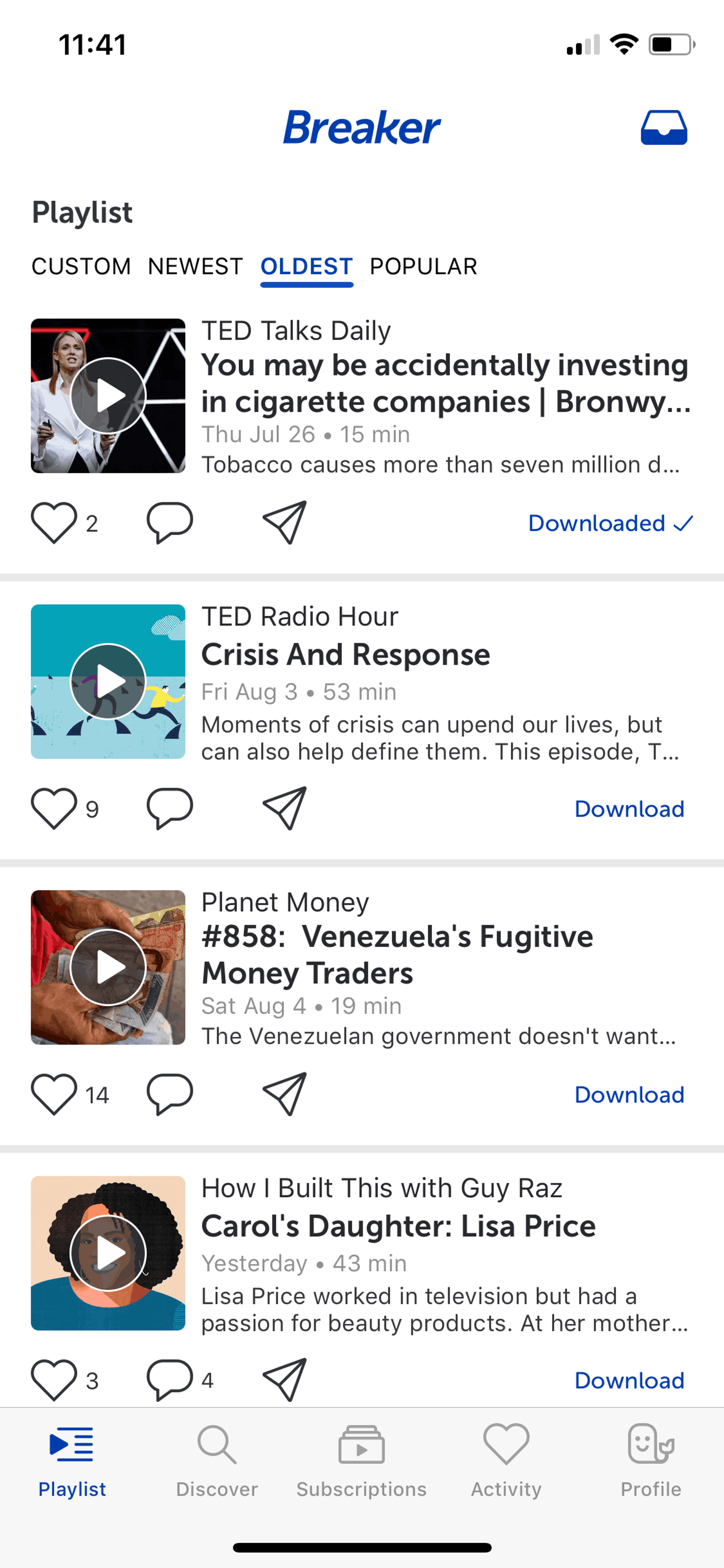 Breaker iOS Social Networking interface screenshot 15