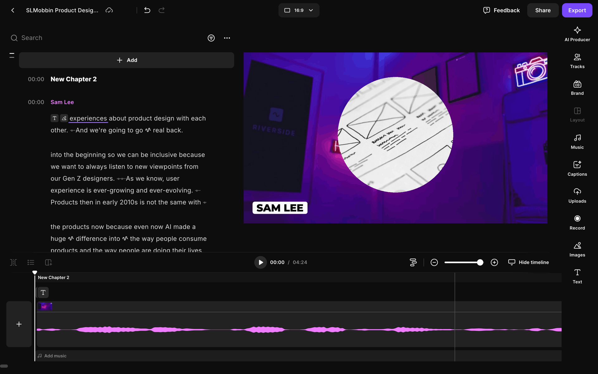 Riverside Web Photo & Video interface screenshot 6