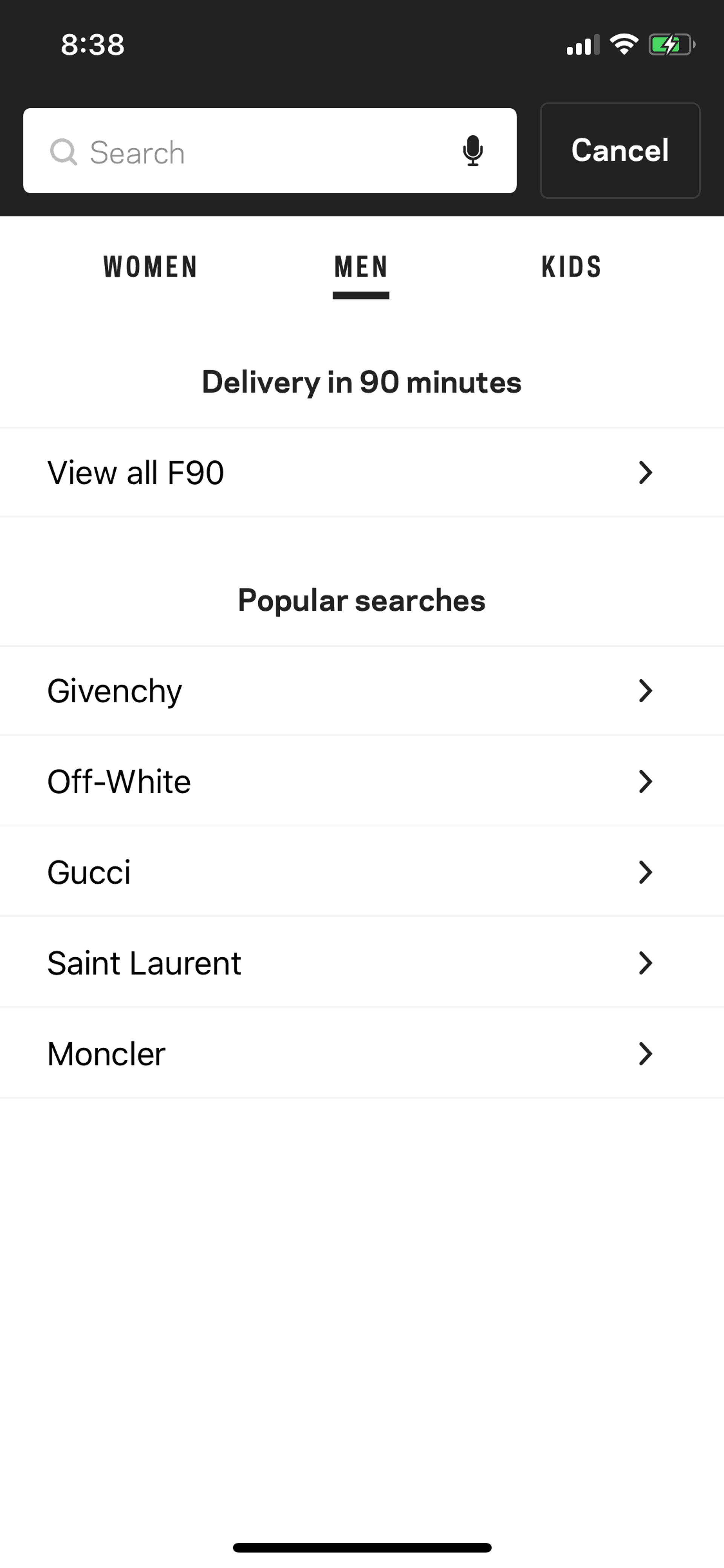 FARFETCH iOS Shopping interface screenshot 16