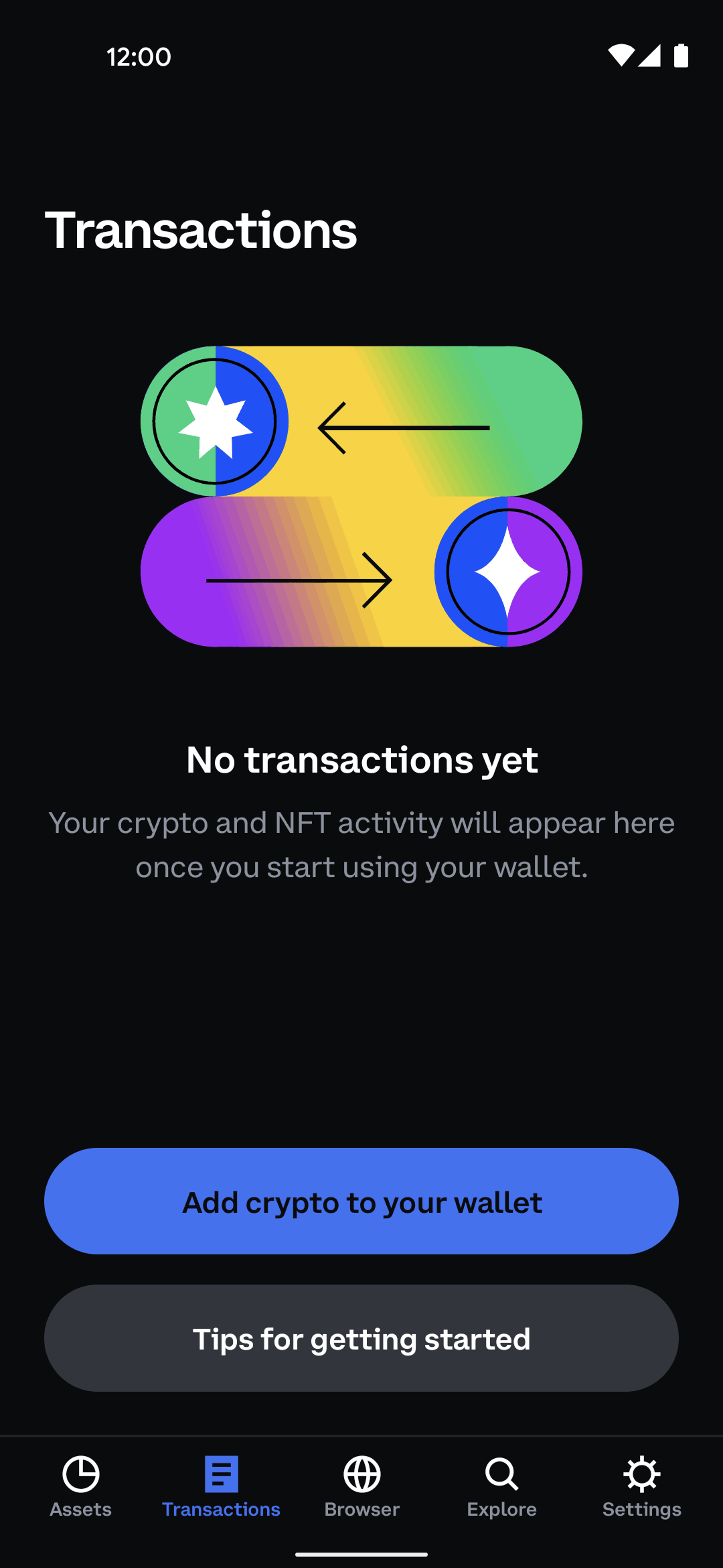 Coinbase Wallet Android Finance interface screenshot 2