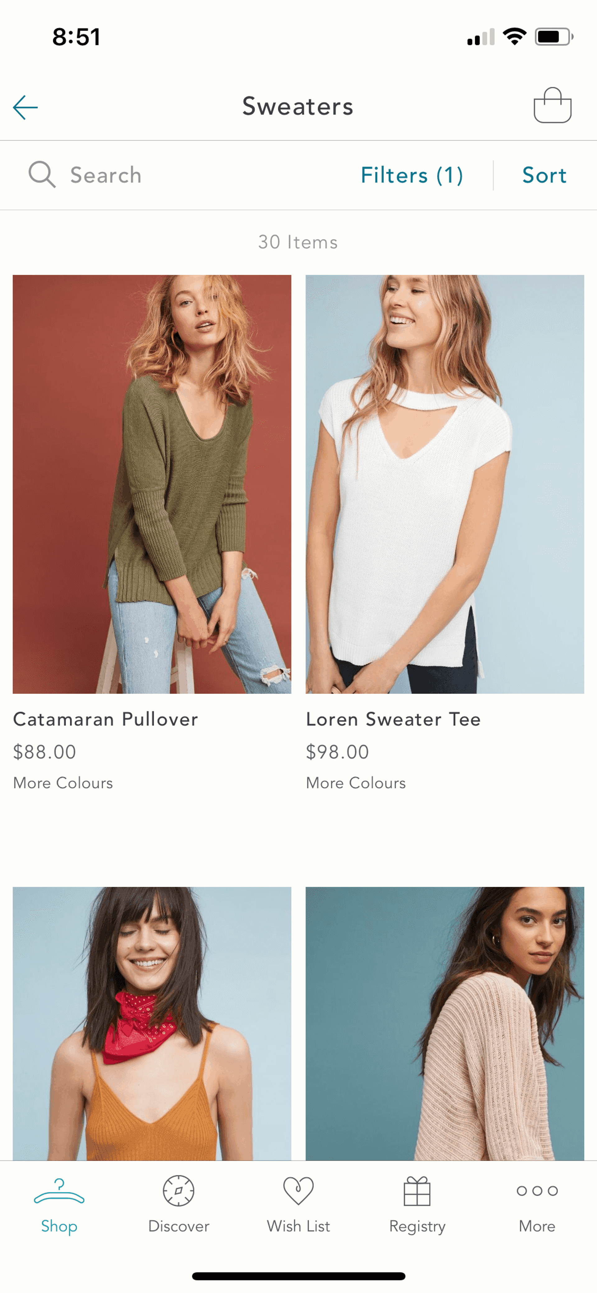 Anthropologie iOS Shopping interface screenshot 24