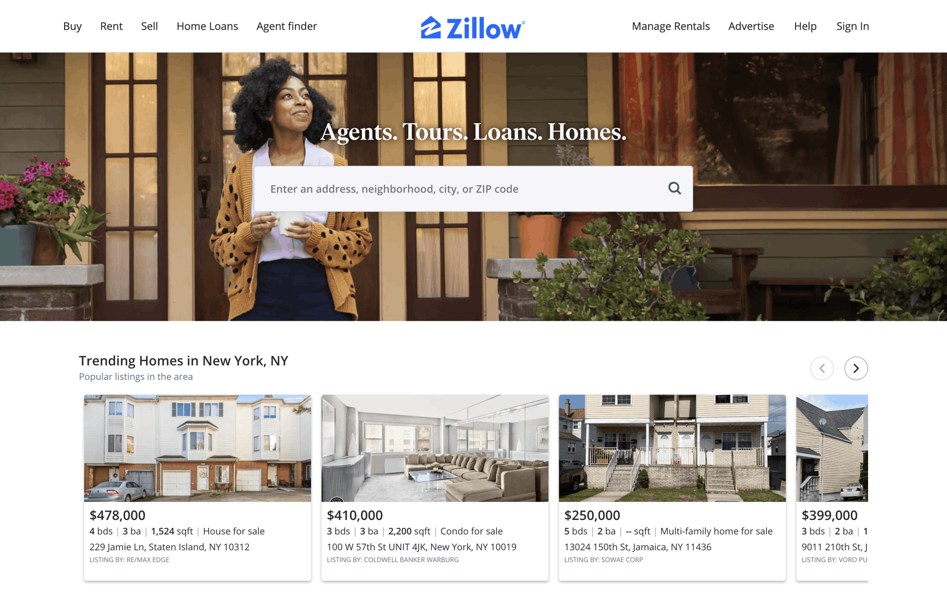 Zillow Web Real Estate interface screenshot 1