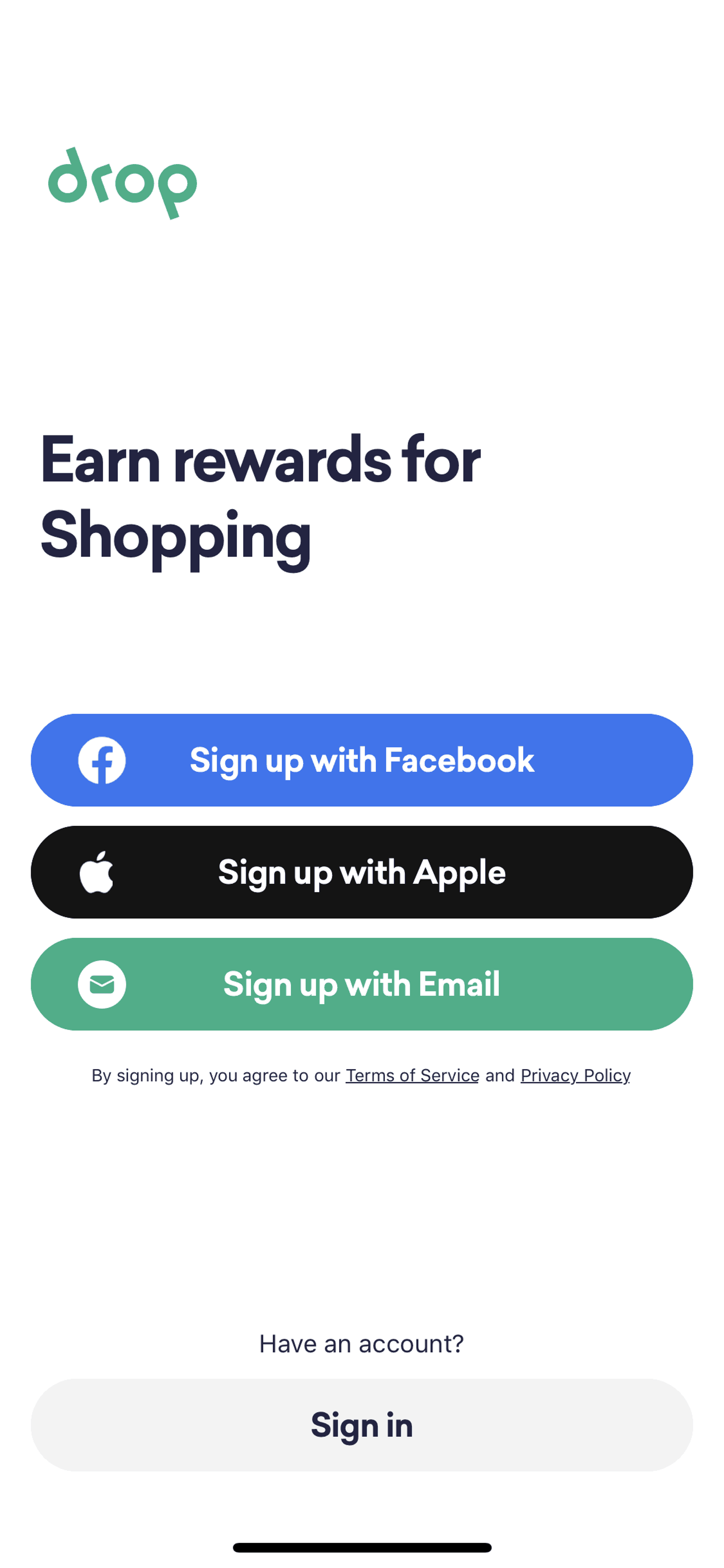 Drop iOS Lifestyle interface screenshot 2