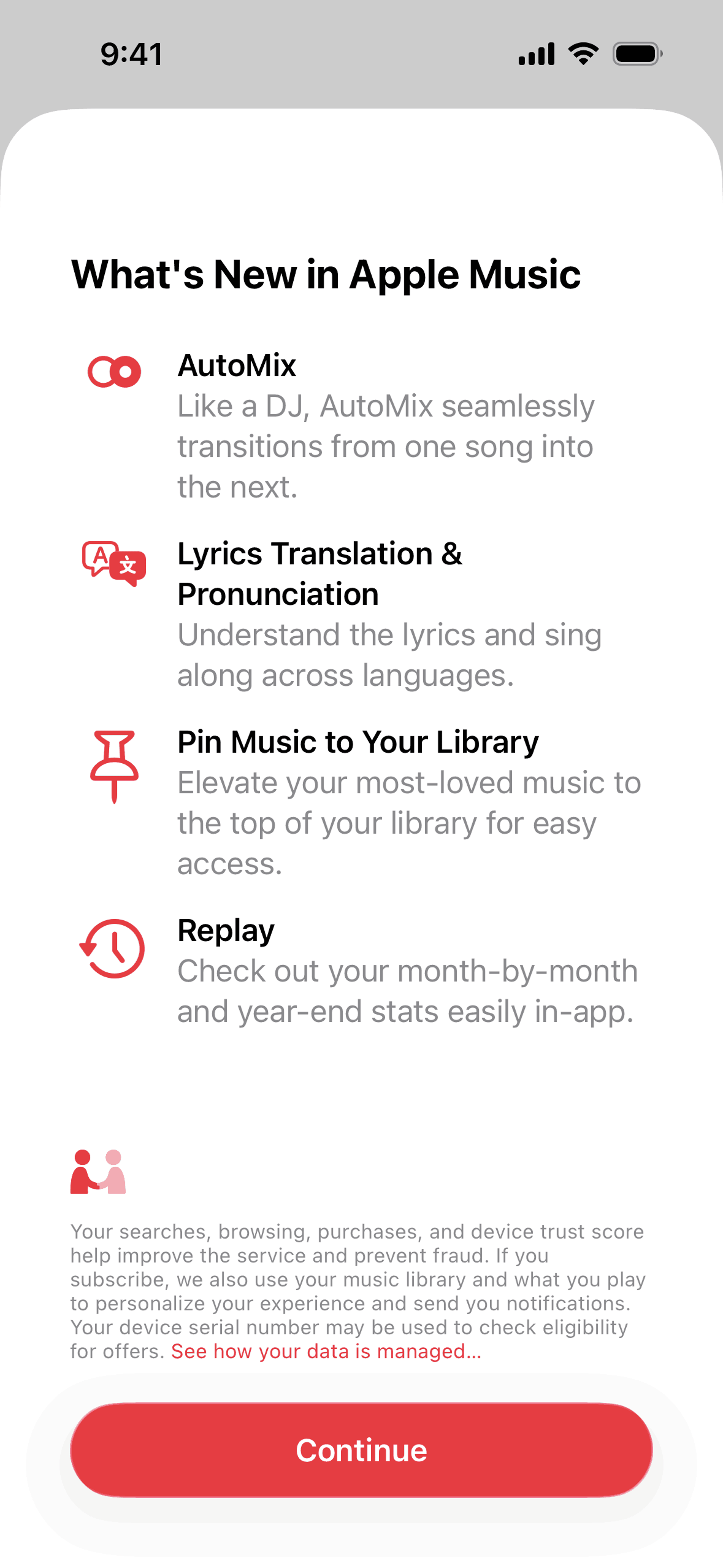 Apple Music iOS Music & Audio interface screenshot 1
