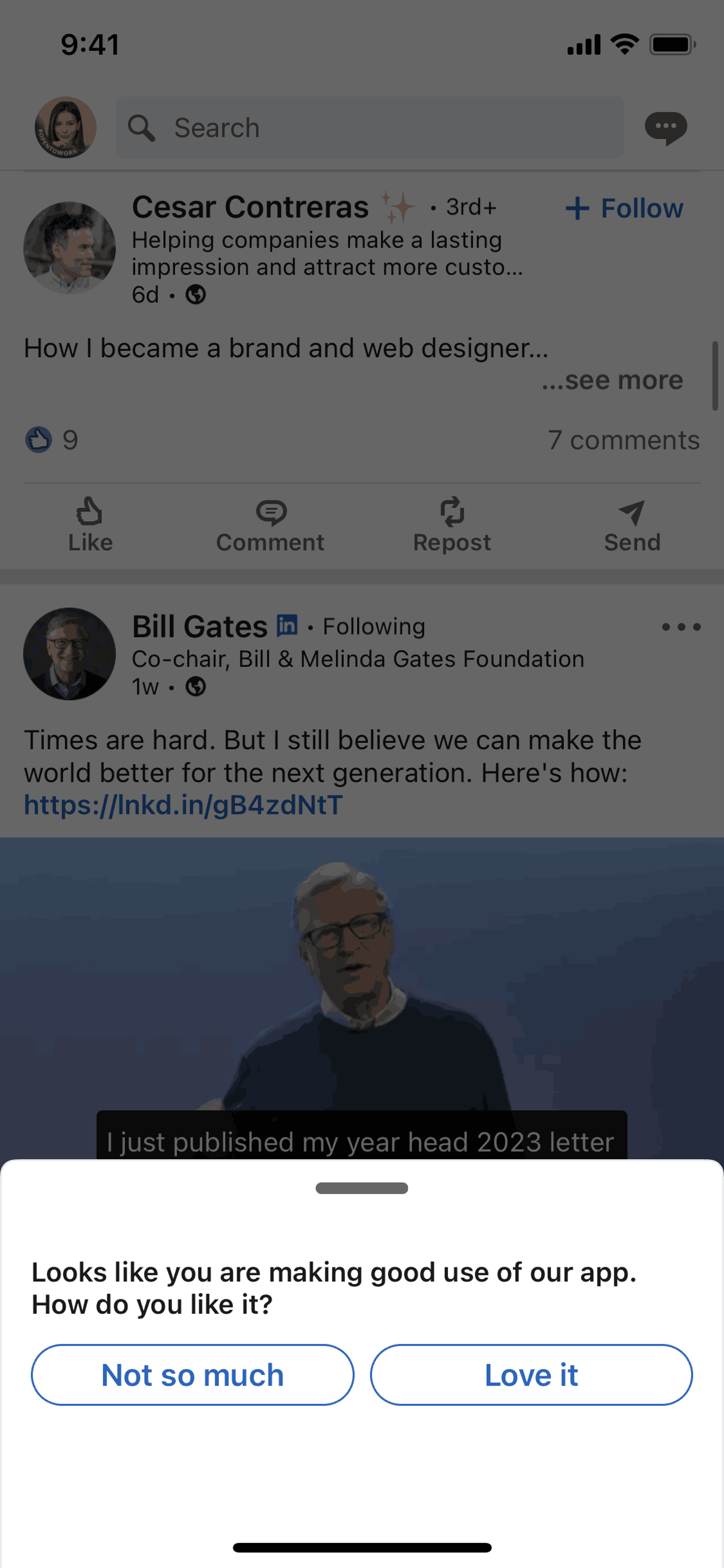 LinkedIn iOS Business interface screenshot 14