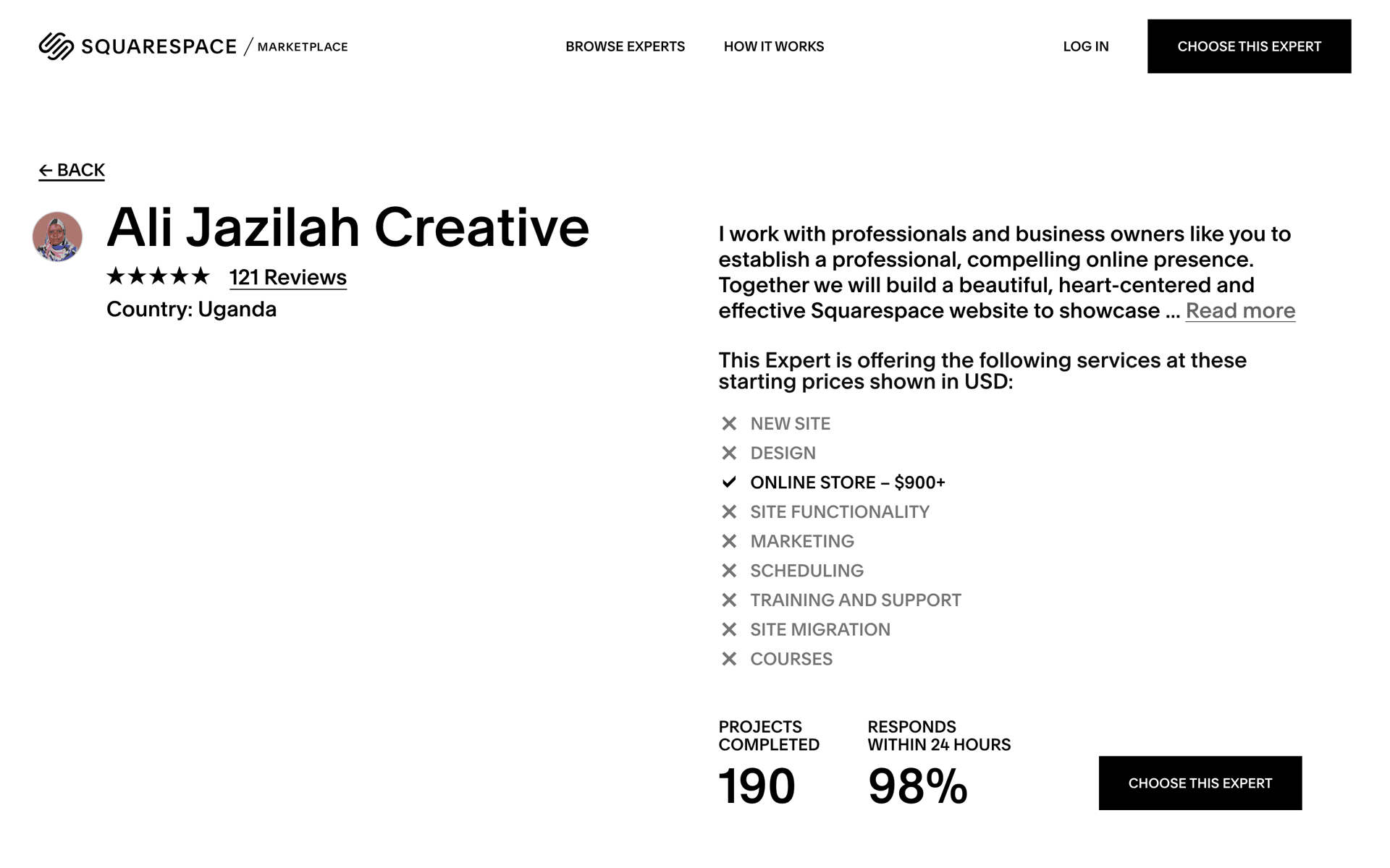 Squarespace Web Business interface screenshot 20