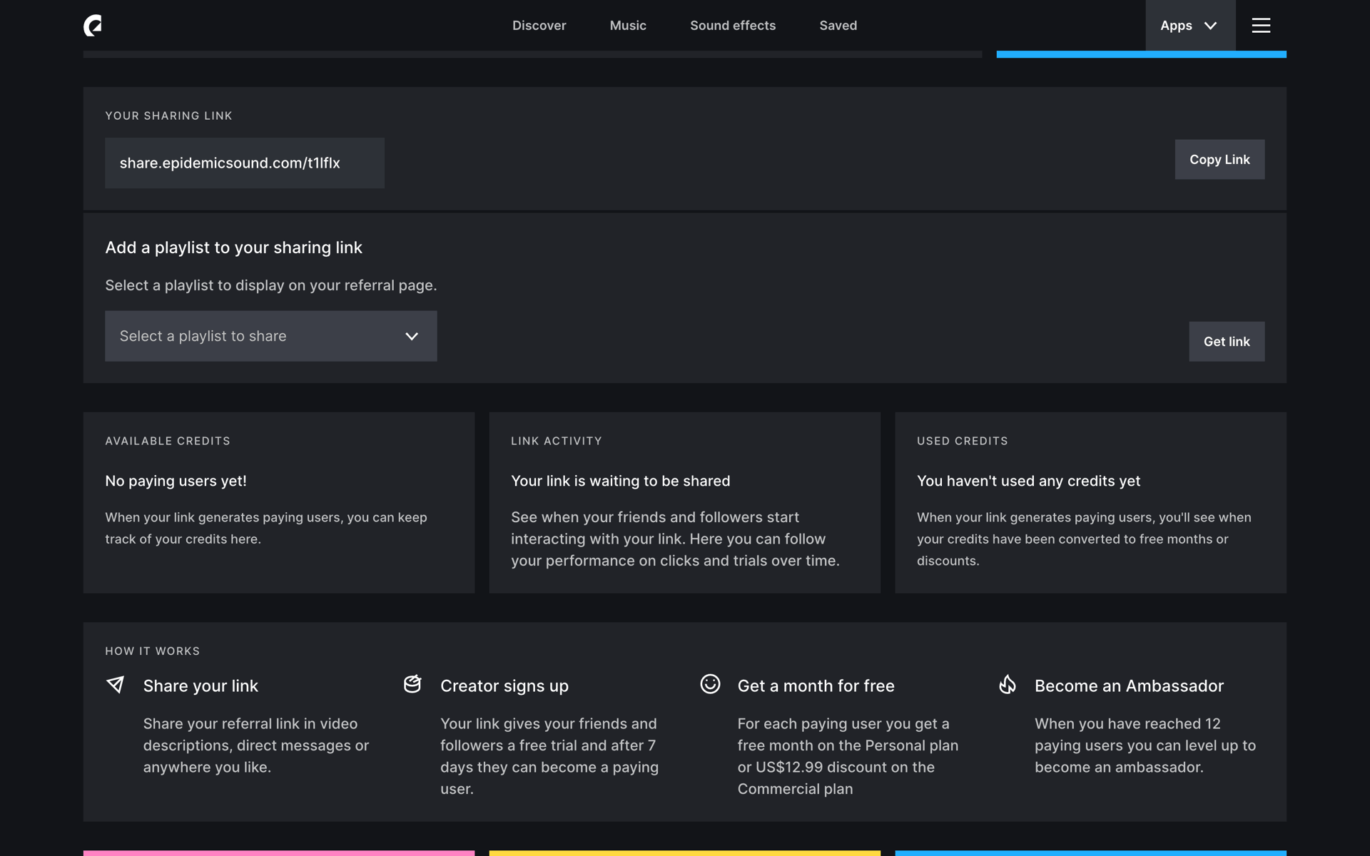 Epidemic Sound Web Entertainment interface screenshot 19
