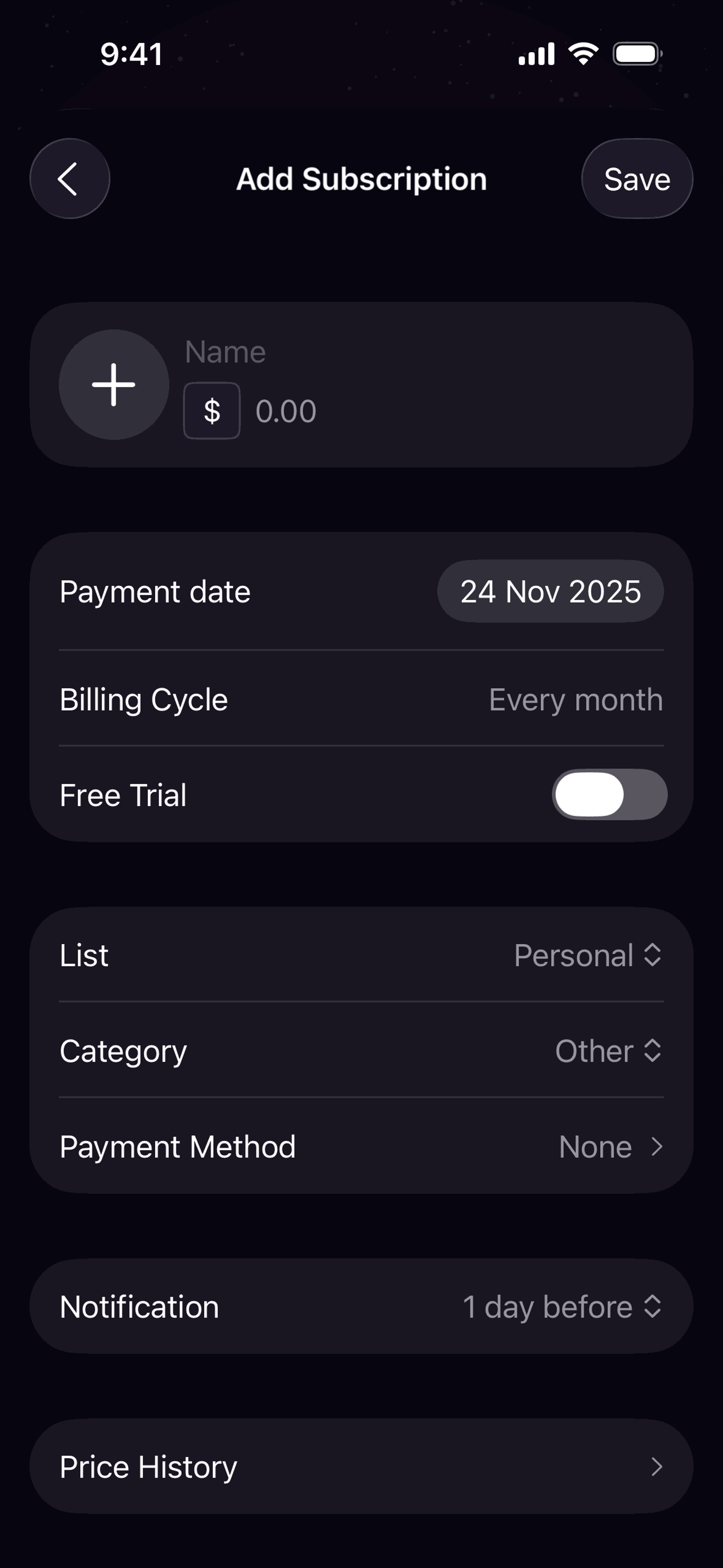 Orbit iOS Finance interface screenshot 4