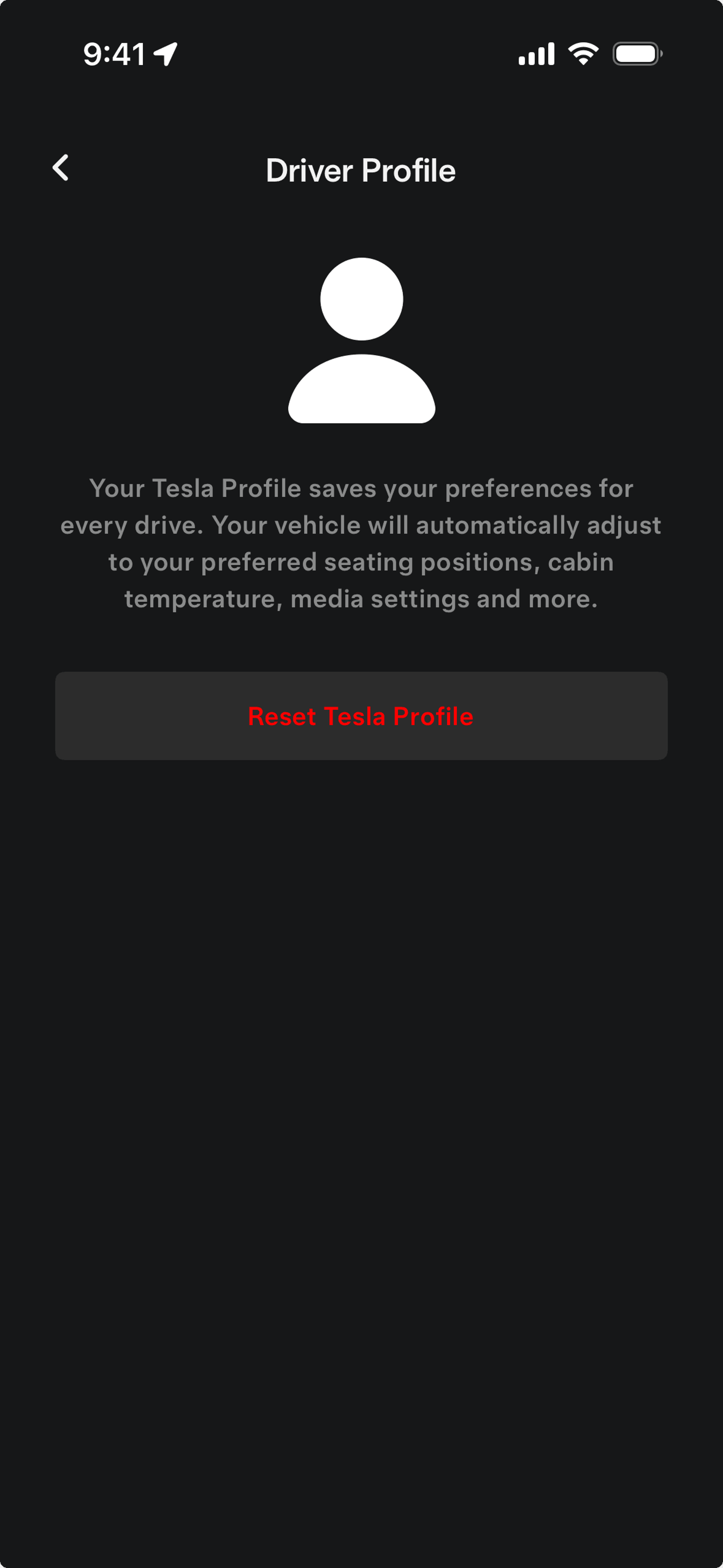 Tesla iOS Travel & Transportation interface screenshot 14