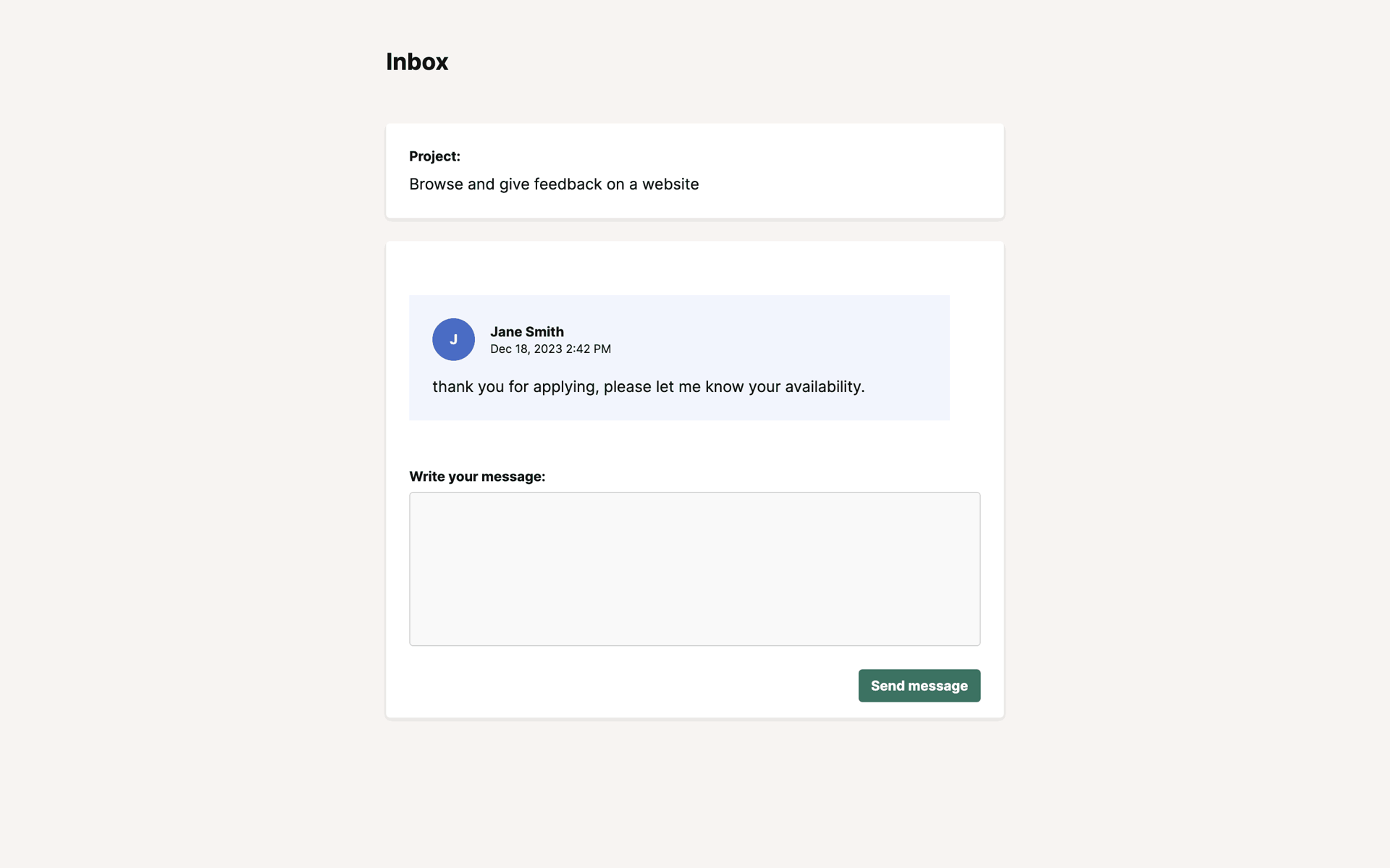 User Interviews Web Business interface screenshot 4