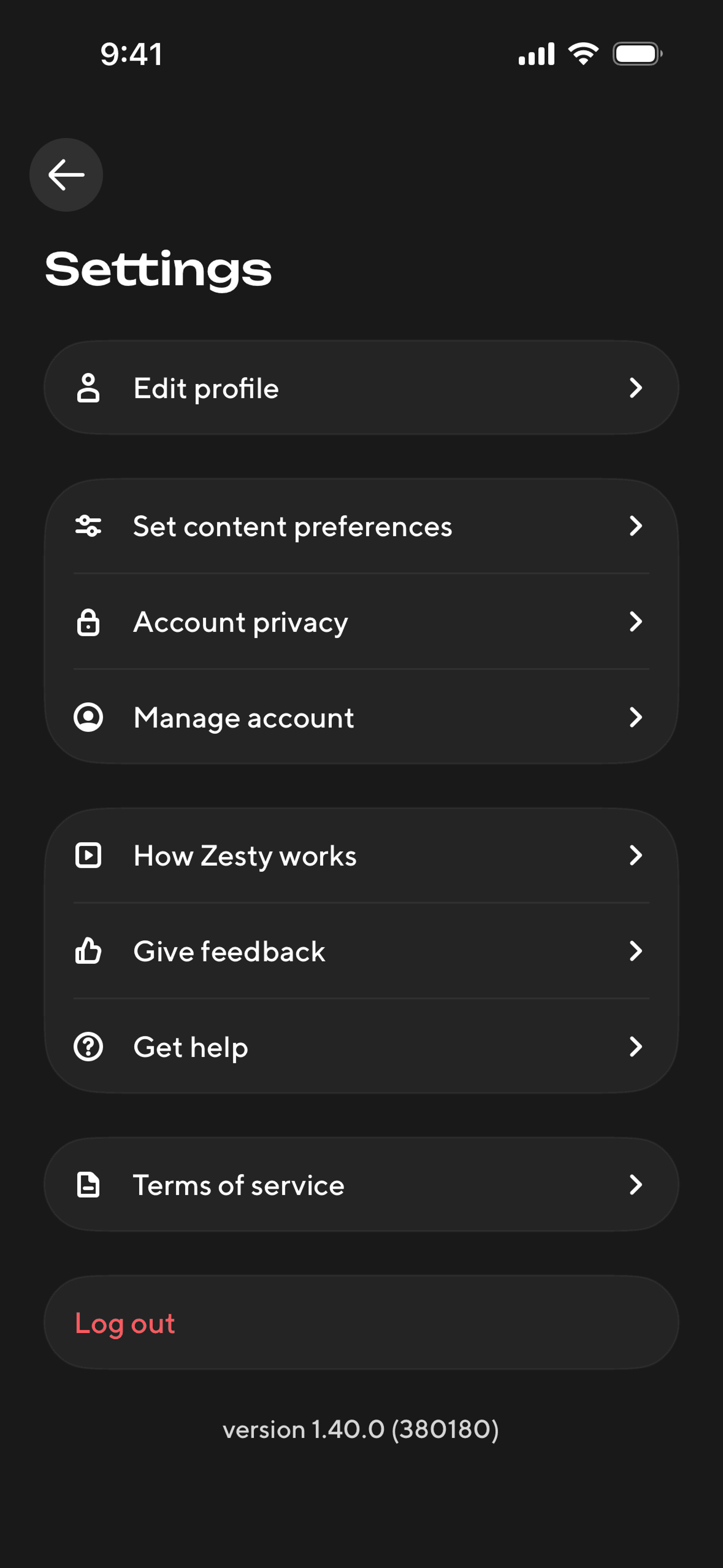 Zesty iOS Food & Drink interface screenshot 21