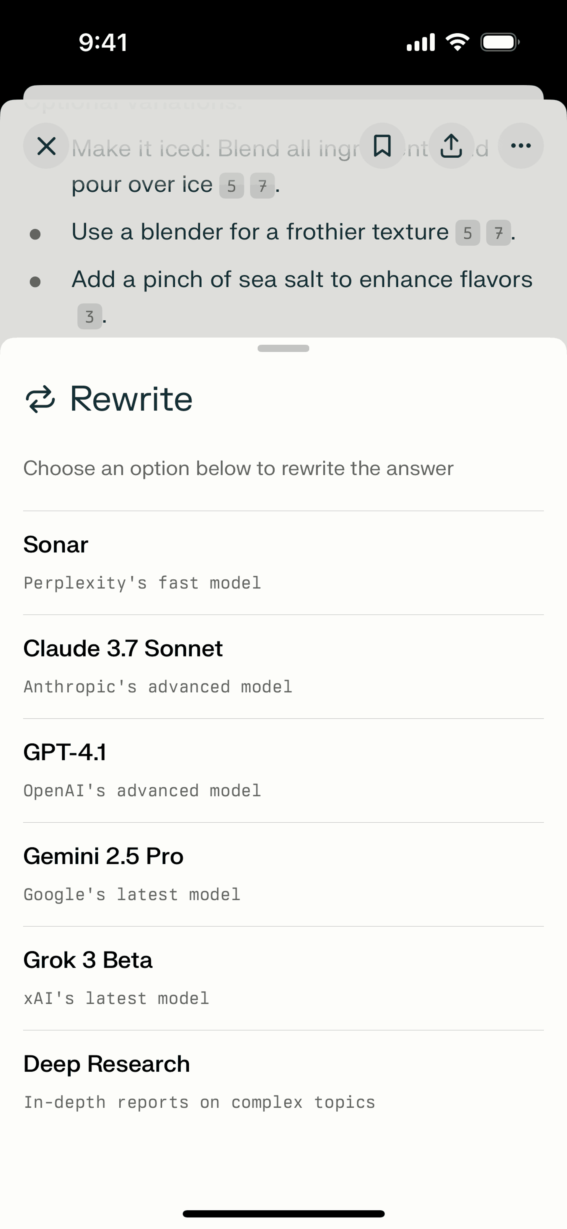 Perplexity iOS AI interface screenshot 21
