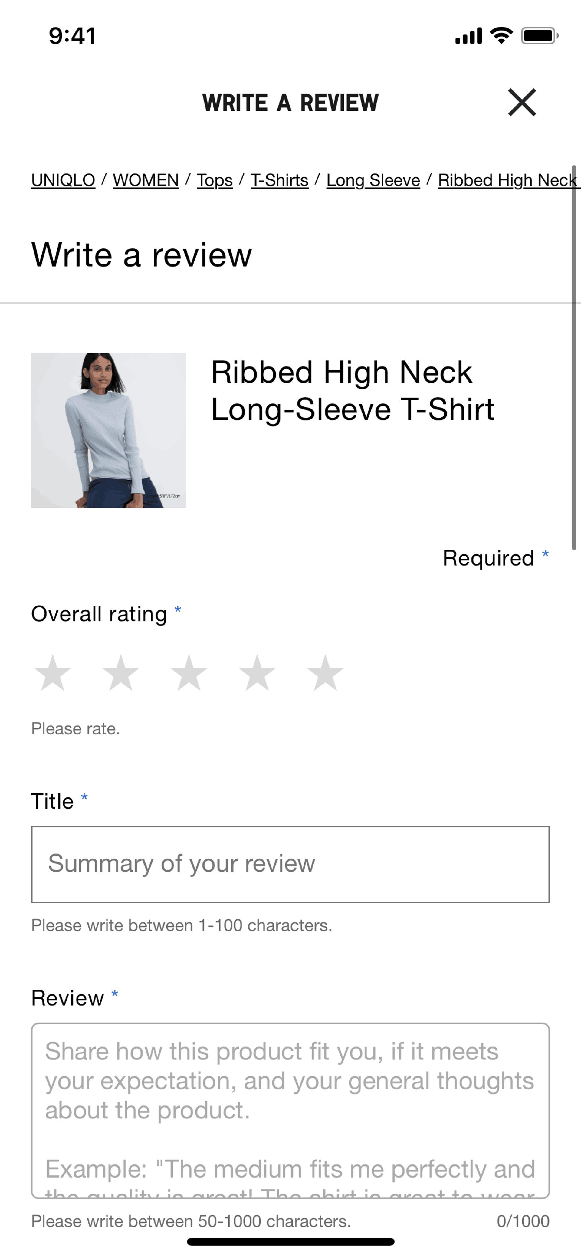 UNIQLO iOS Shopping interface screenshot 5