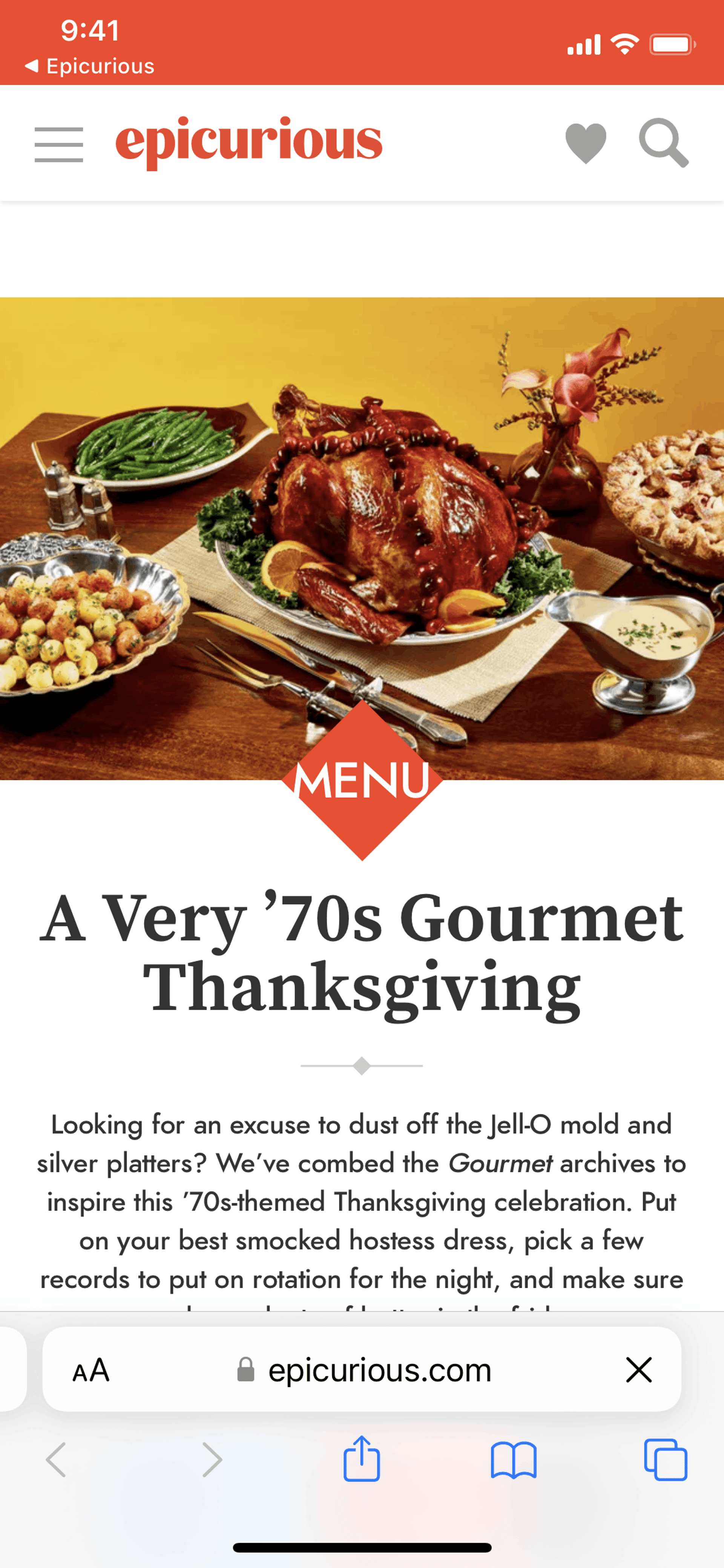 Epicurious iOS Food & Drink interface screenshot 10