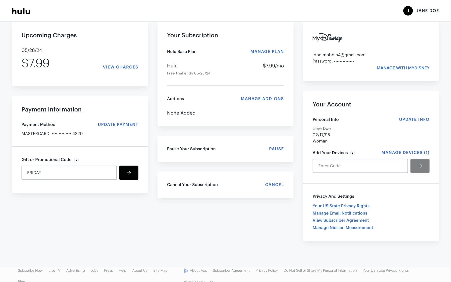 Hulu Web Entertainment interface screenshot 13