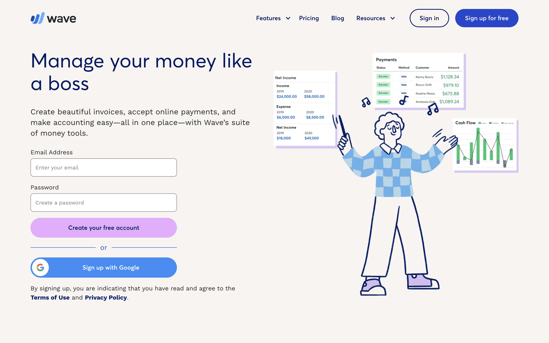 Wave Web Business interface screenshot 1
