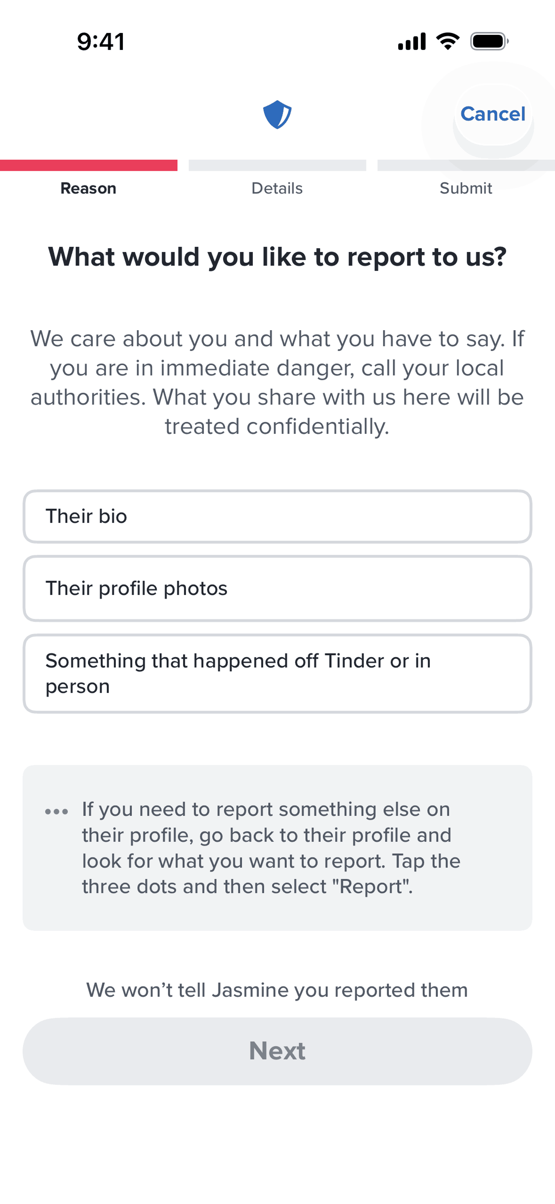 Tinder iOS Social Networking interface screenshot 7