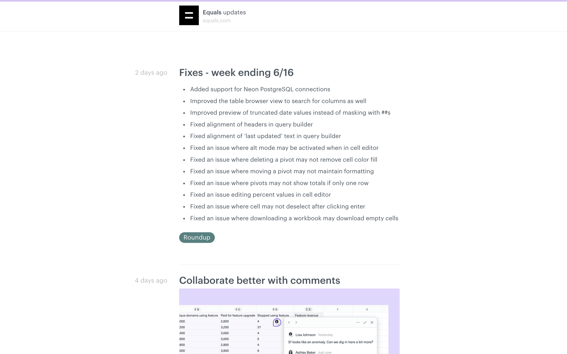 Equals Web Business interface screenshot 5