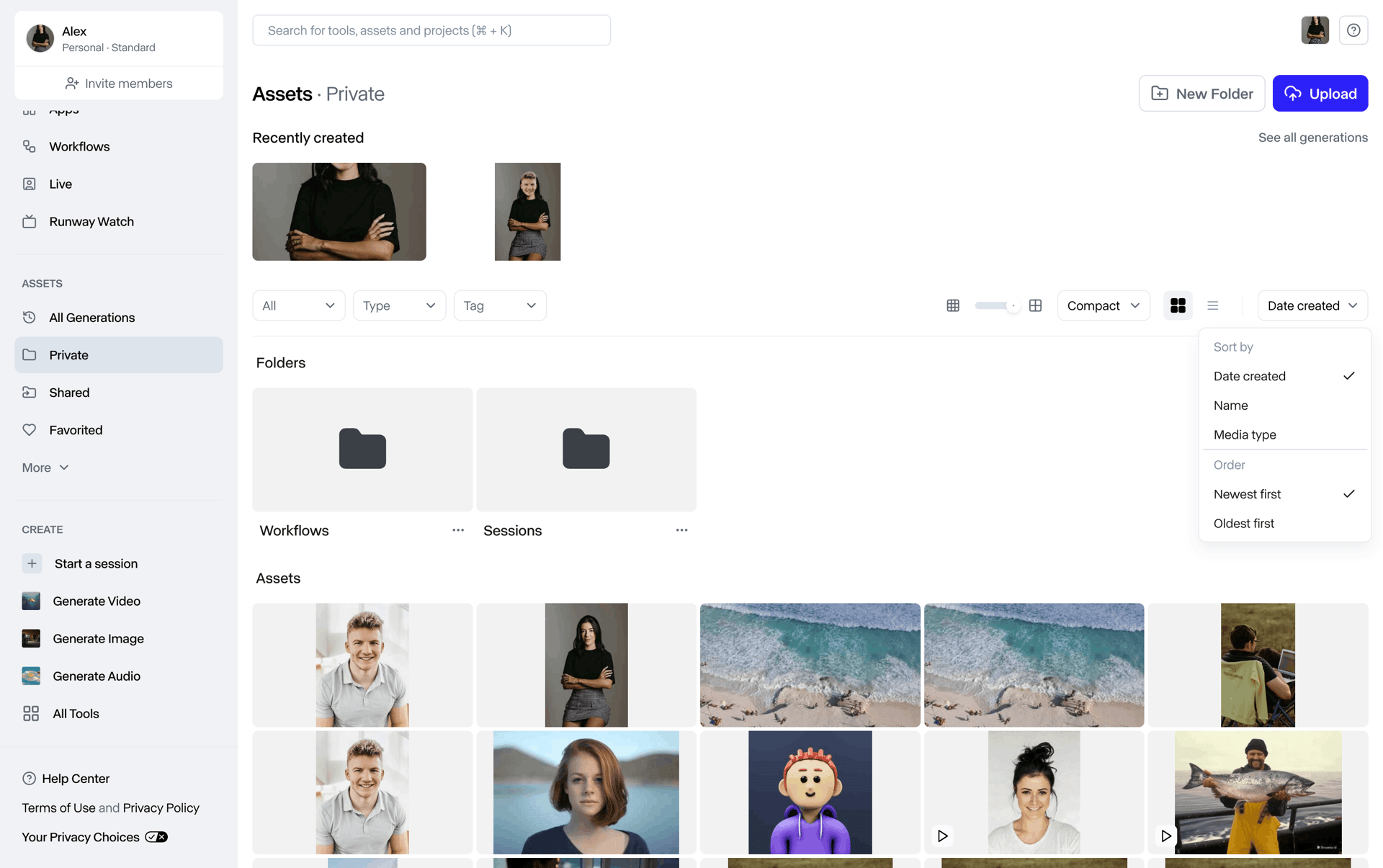 Runway Web Photo & Video interface screenshot 17