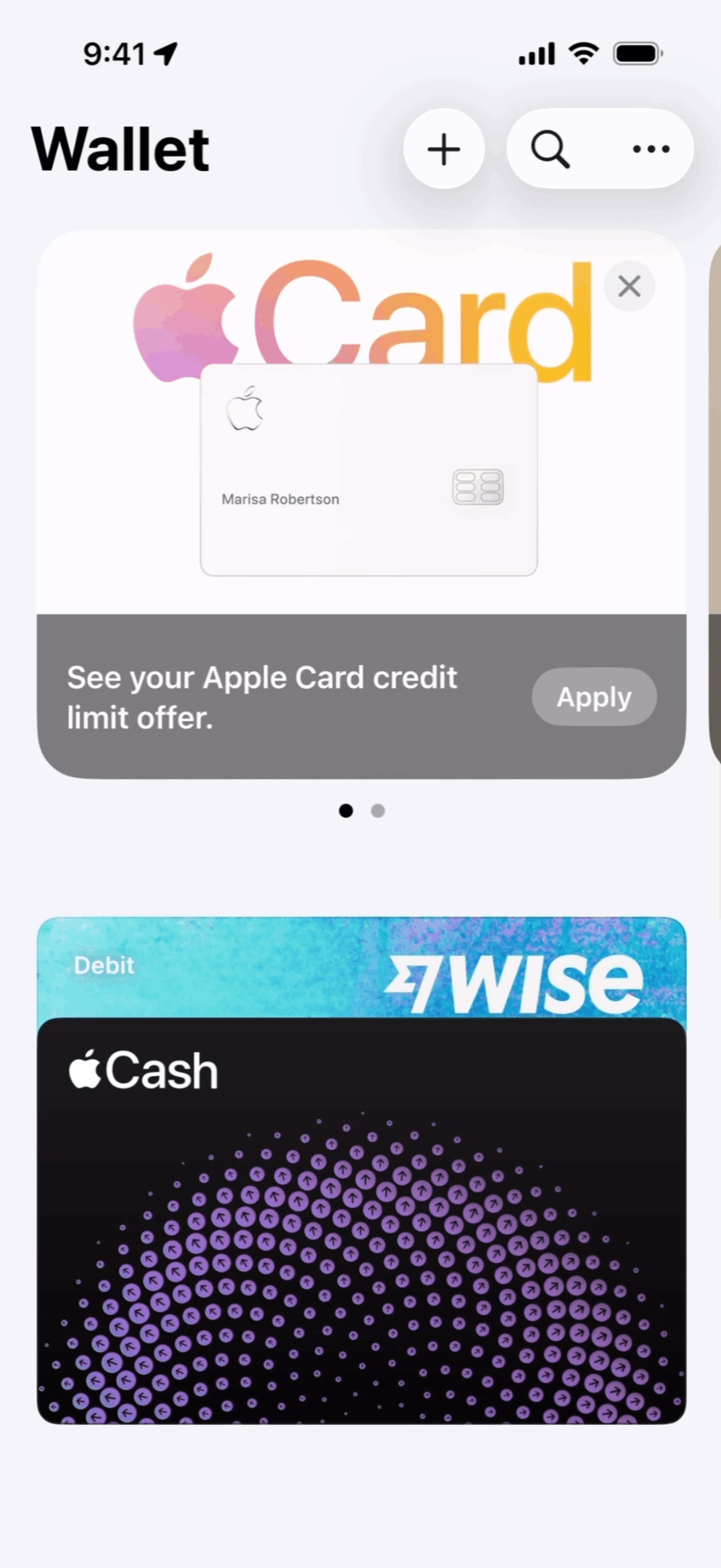 Apple Wallet iOS Finance interface screenshot 2
