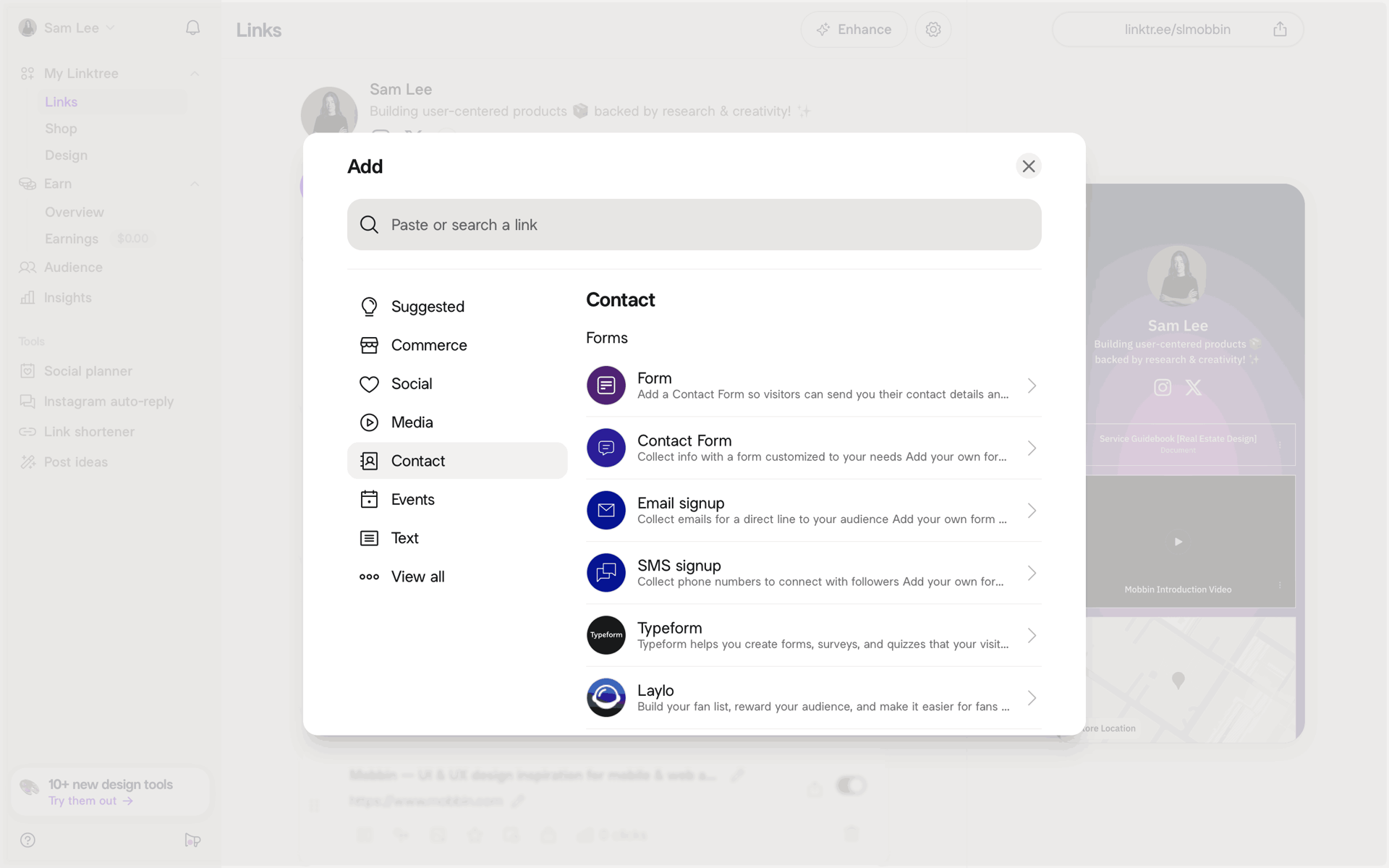 Linktree Web Social Networking interface screenshot 22