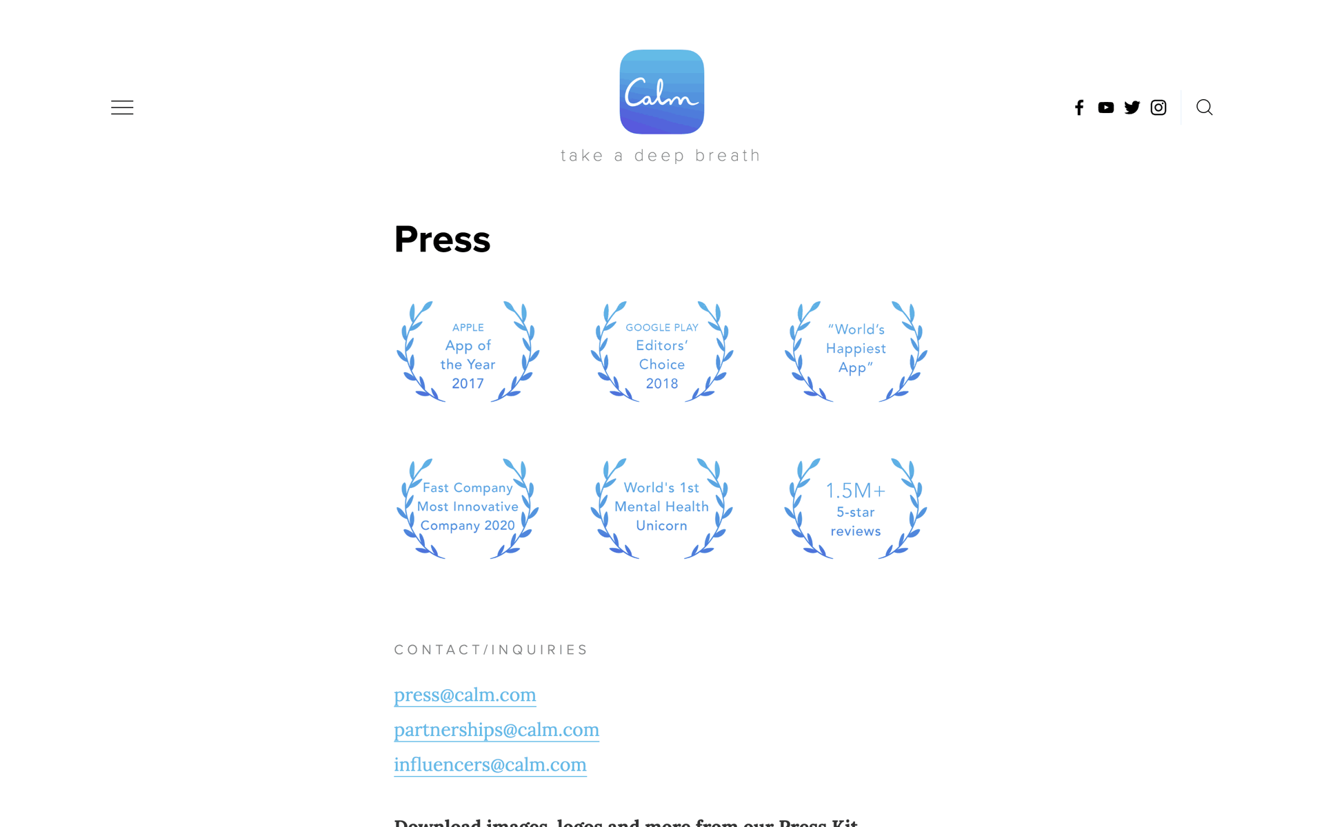 Calm Web Health & Fitness interface screenshot 6
