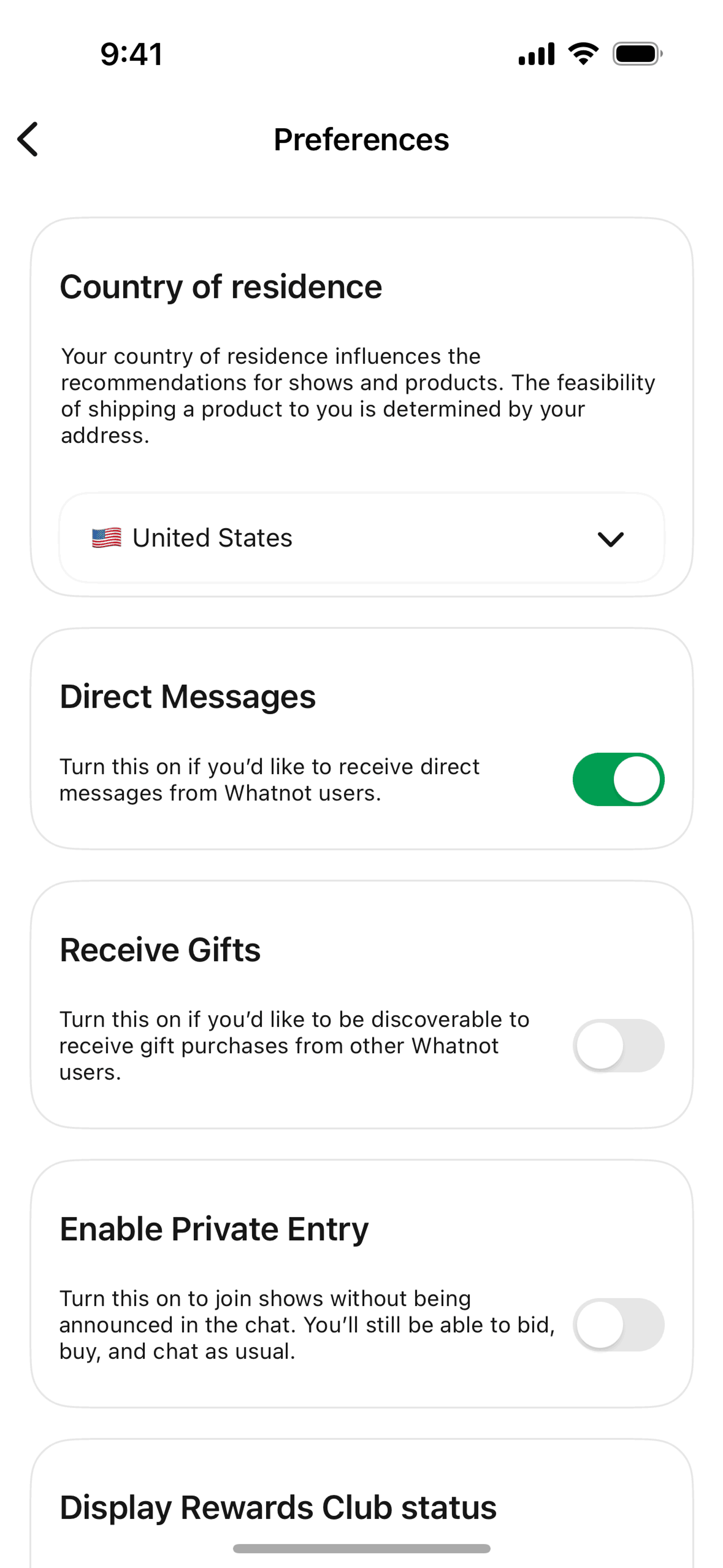 Whatnot iOS Shopping interface screenshot 24