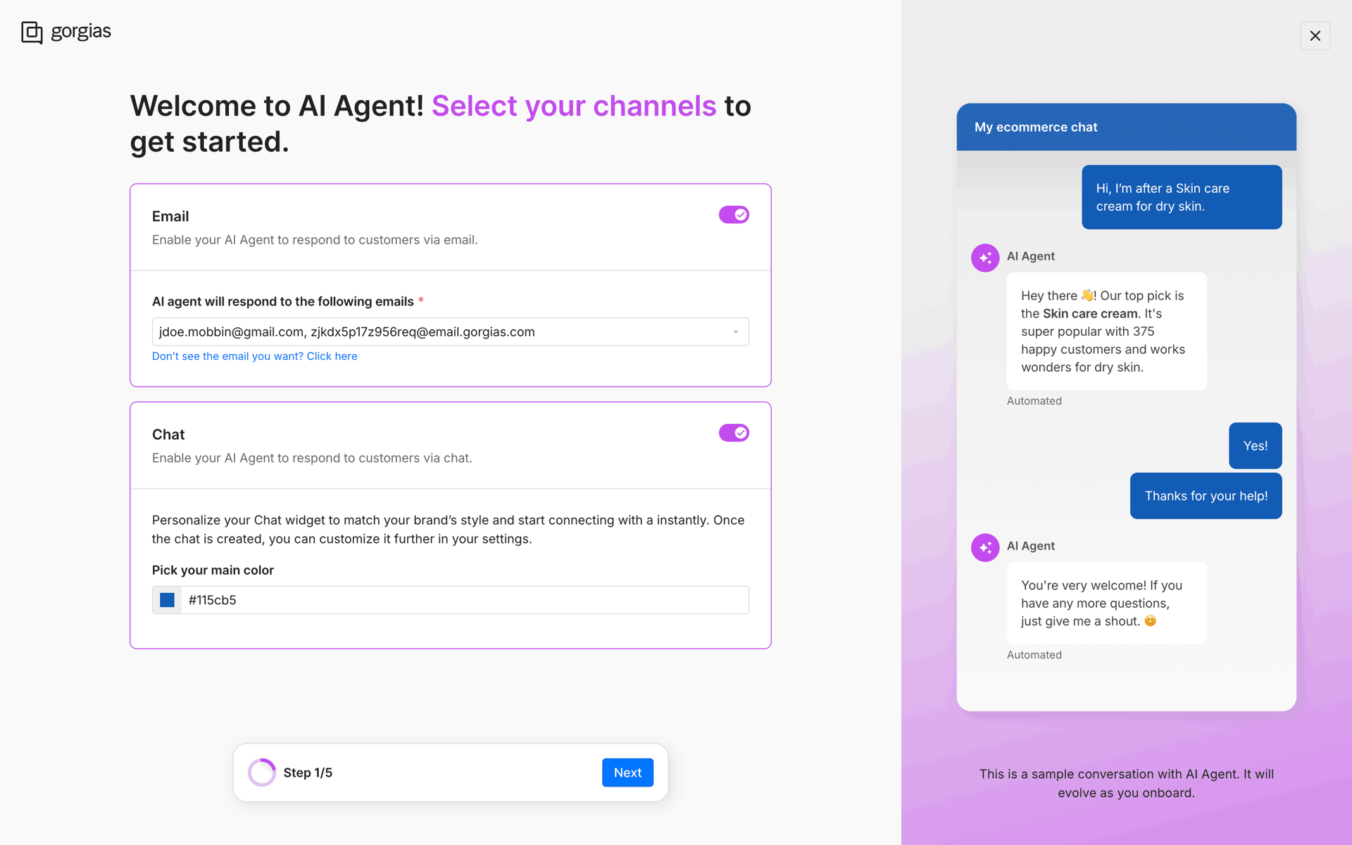 Gorgias Web Business interface screenshot 5