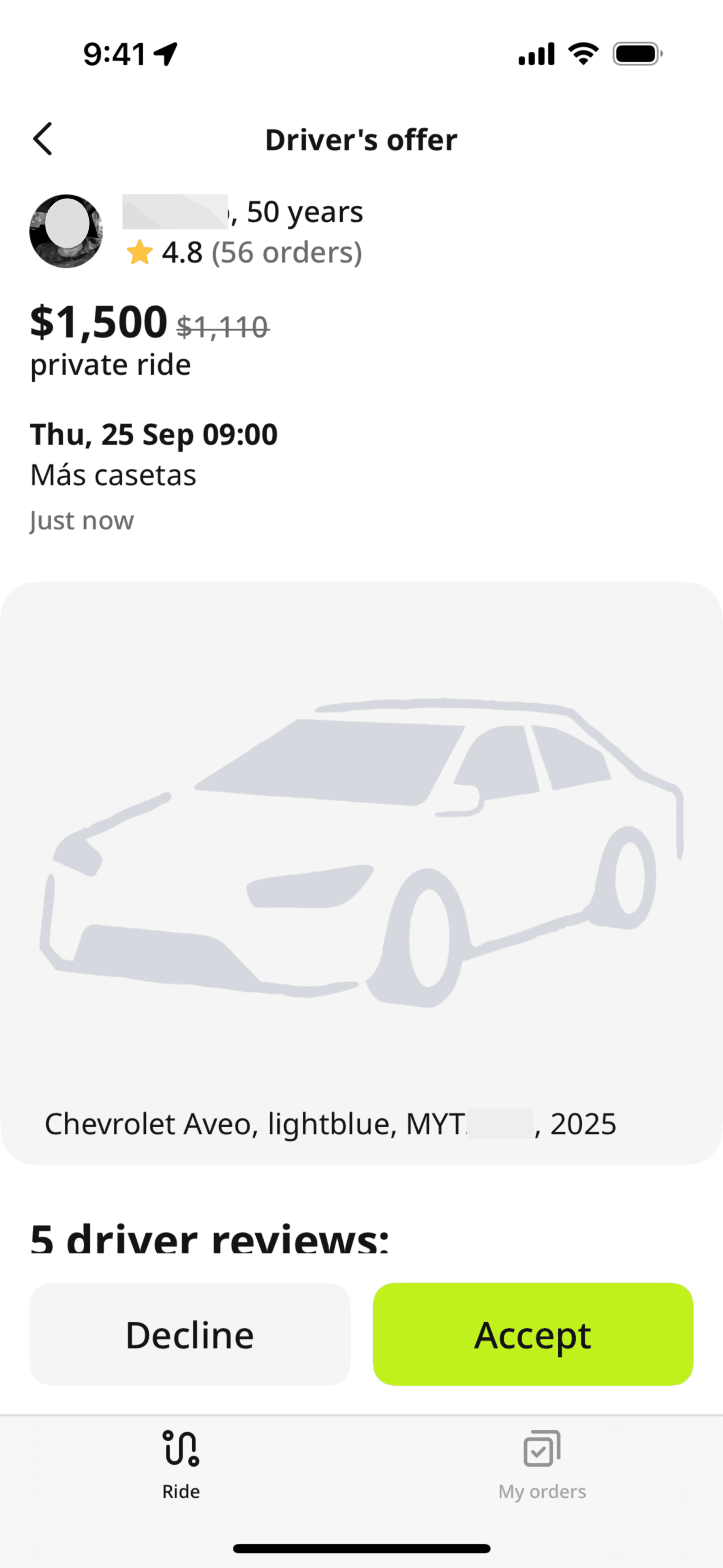 inDrive iOS Travel & Transportation interface screenshot 14