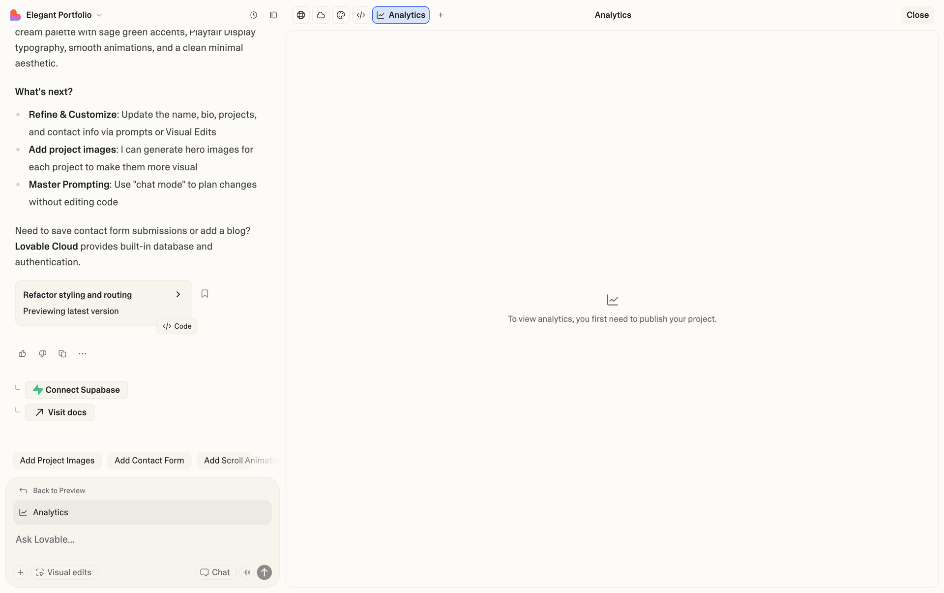 Lovable Web Developer Tools interface screenshot 5